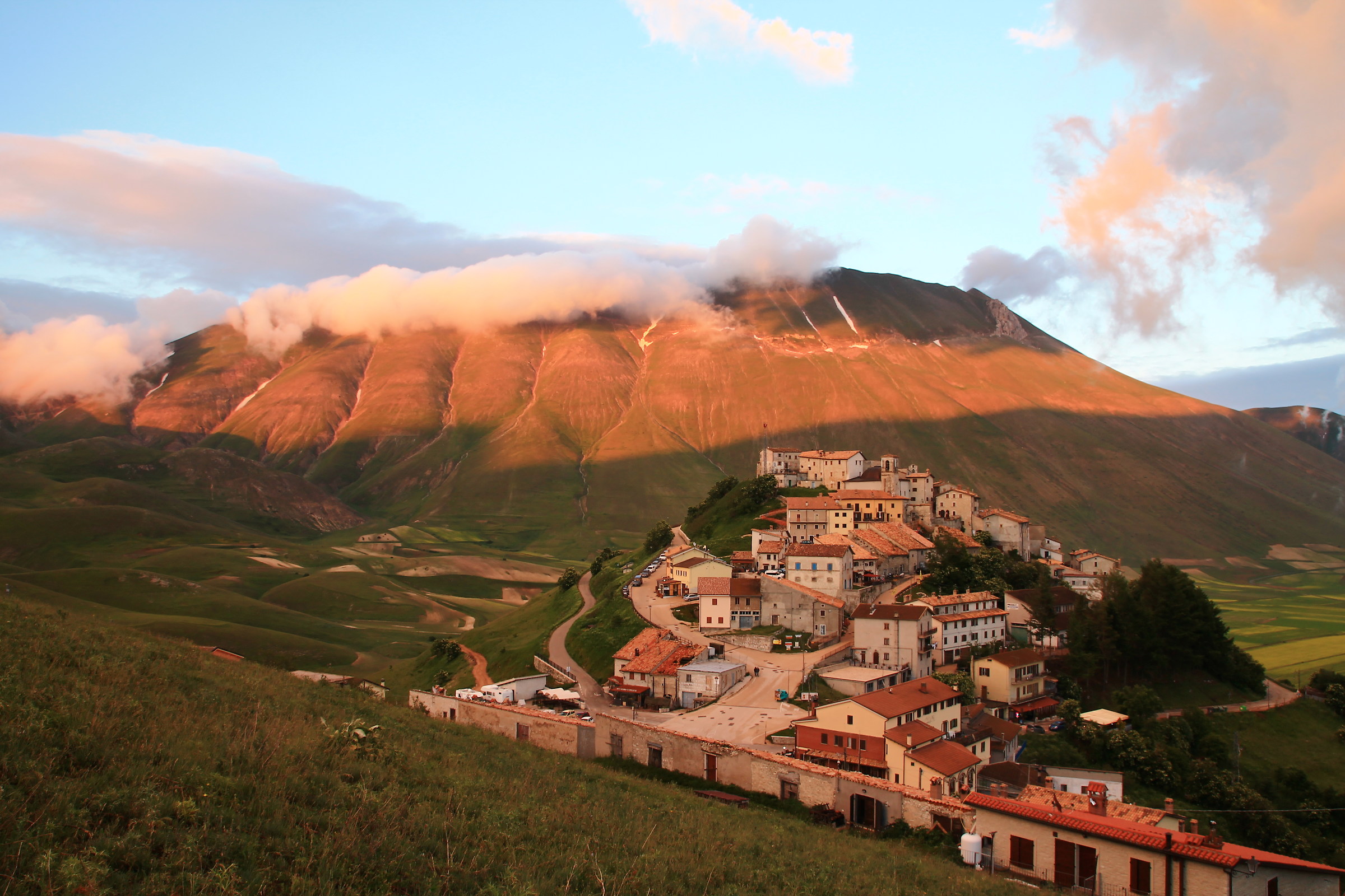 Castelluccio at sunset