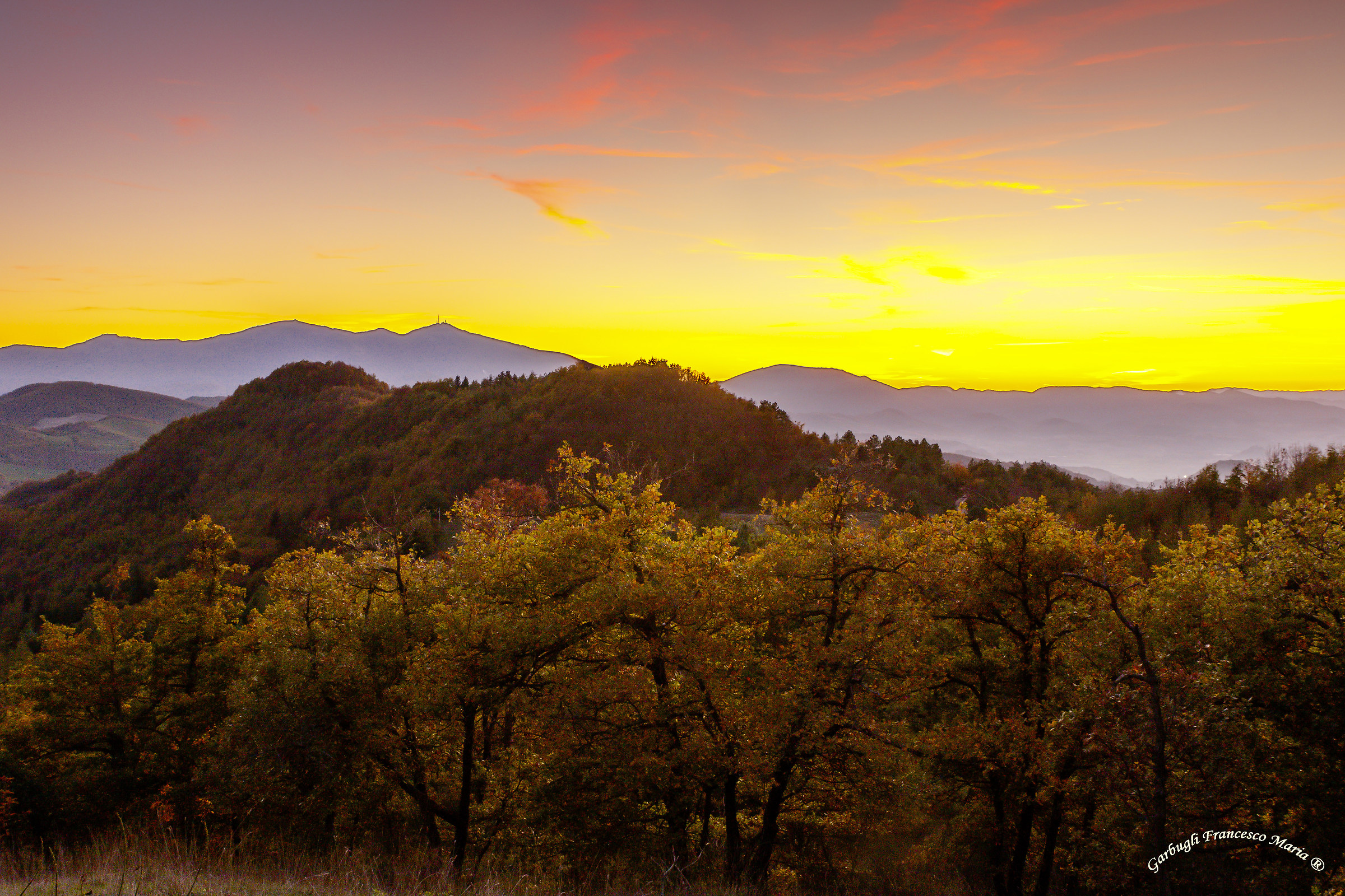Sunset on Mount Nerone