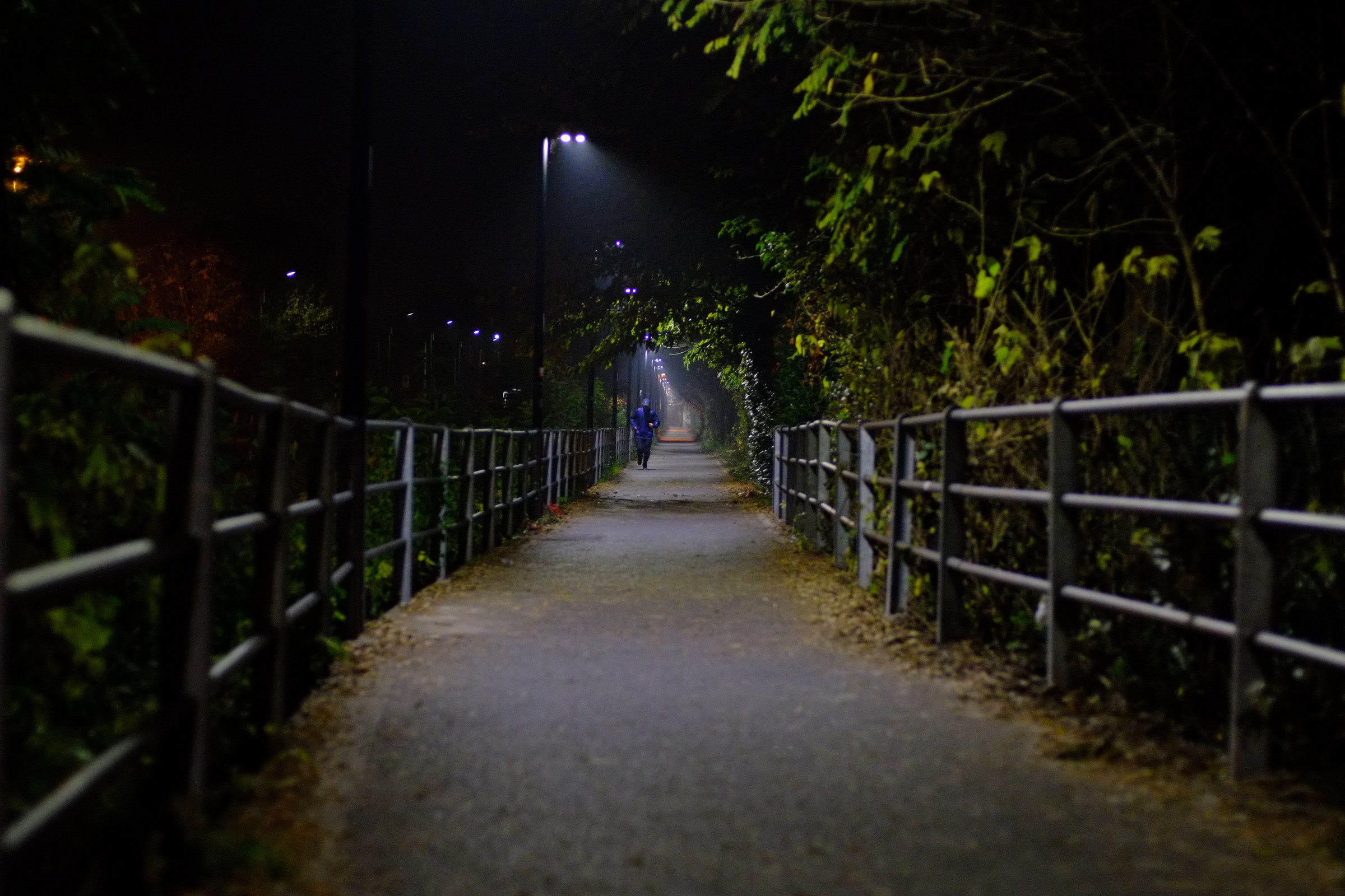 camminando lungo il canale Villoresi di sera