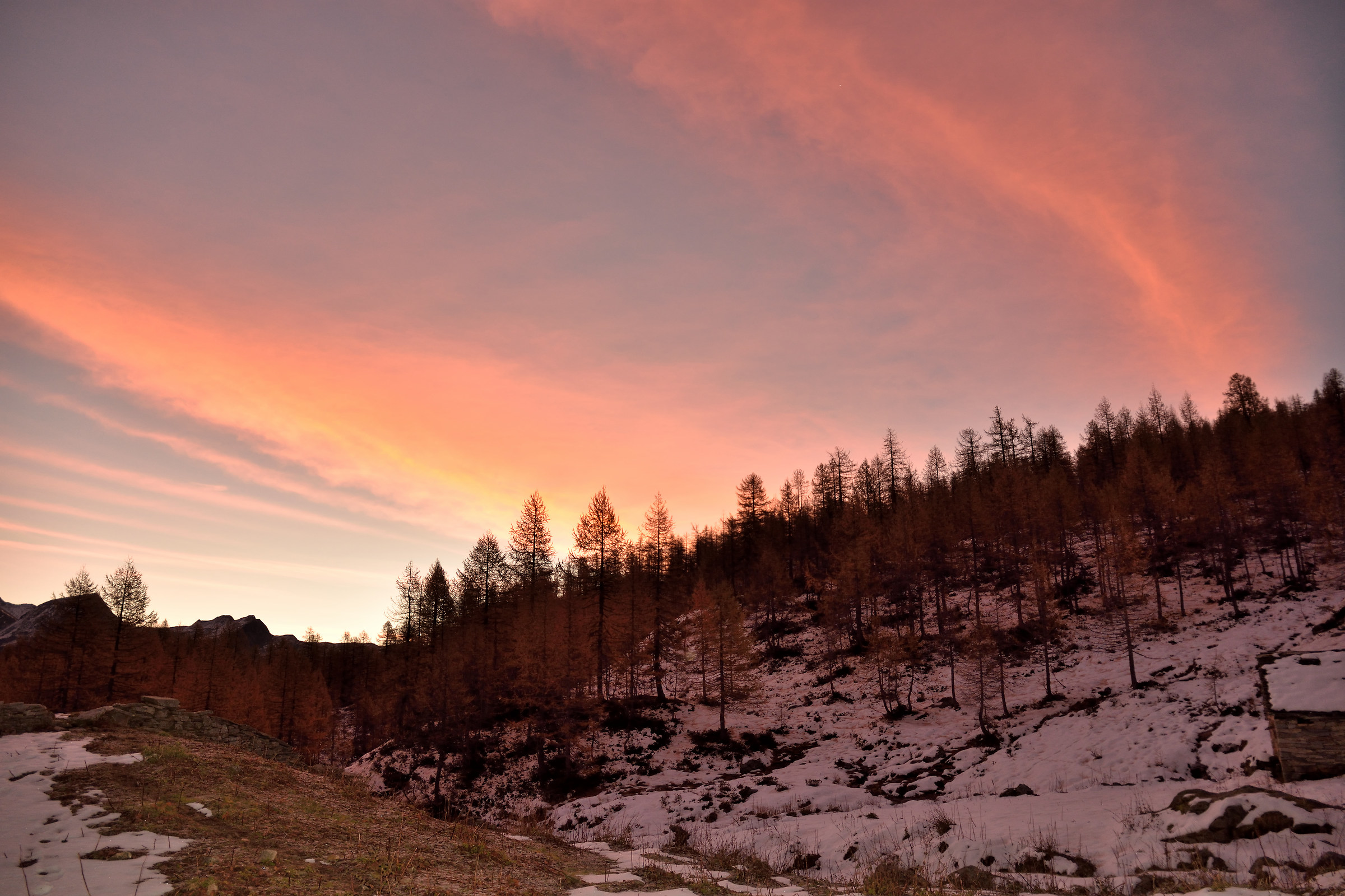 dawn rising from Alpe Misanco