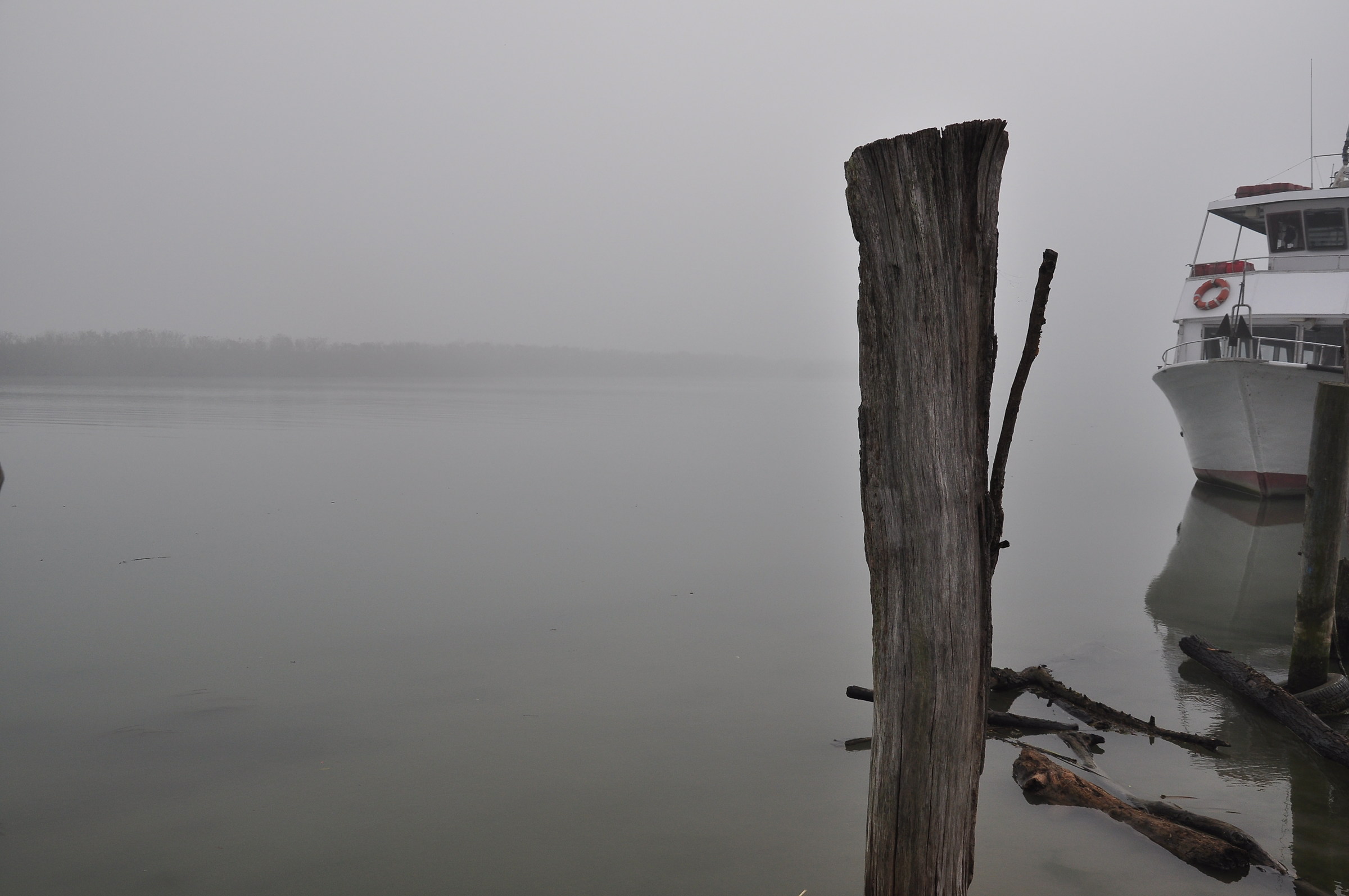 boat in the fog