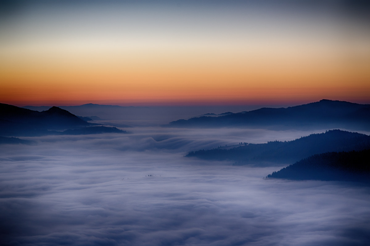 Alba alle montagne di Pieniny (Polonia)