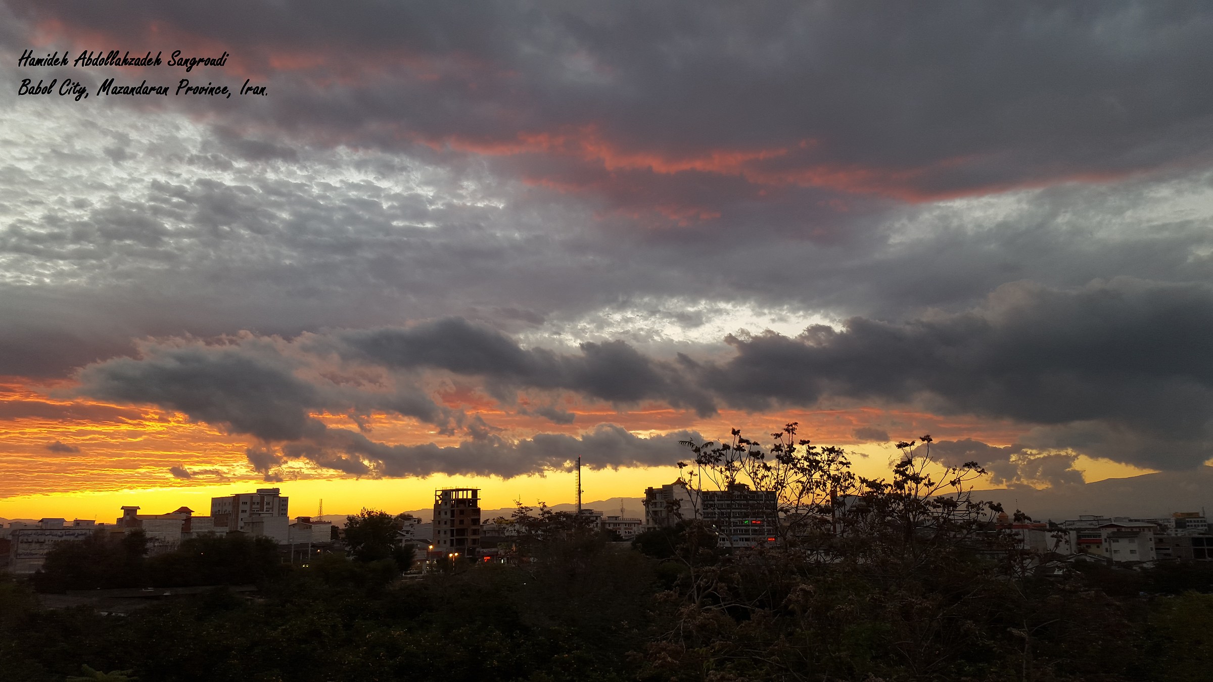 nuvola di cielo prima di un uragano a Babol
