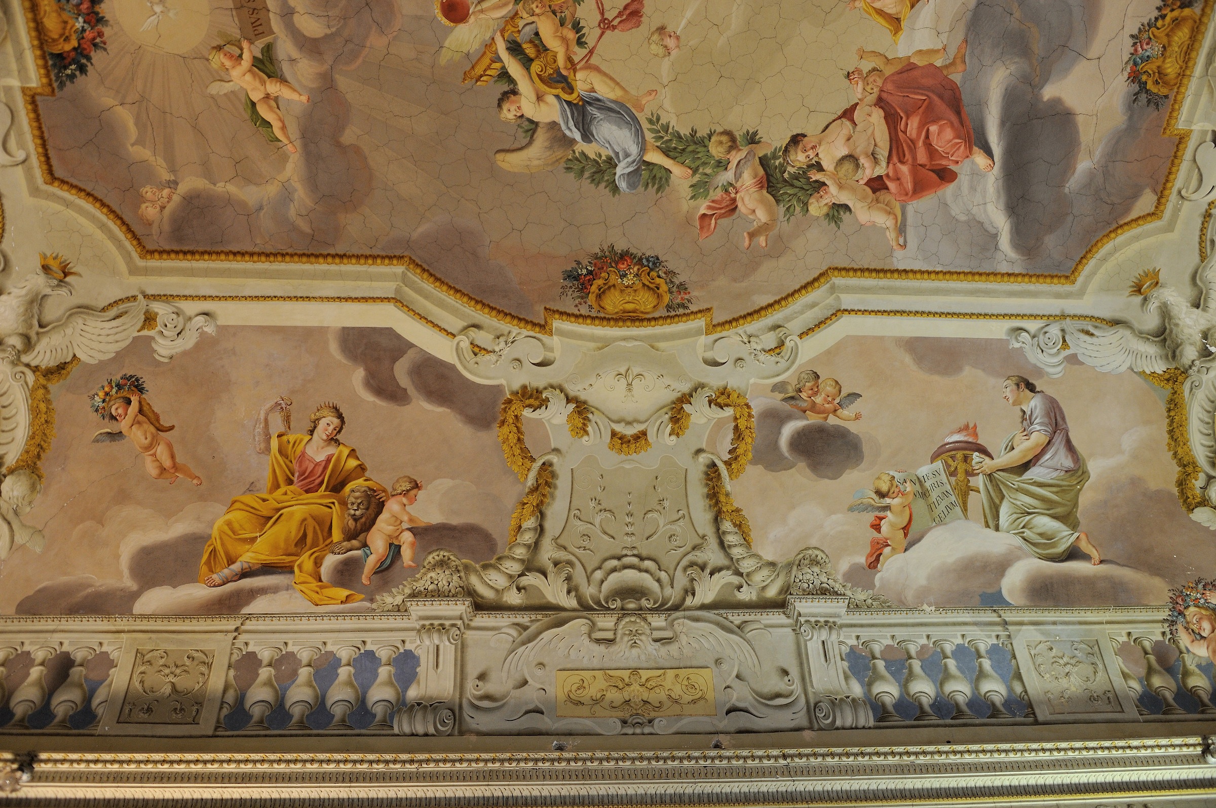 Subiaco (Rm)-Affresco all'inter. della Rocca dei Borgia