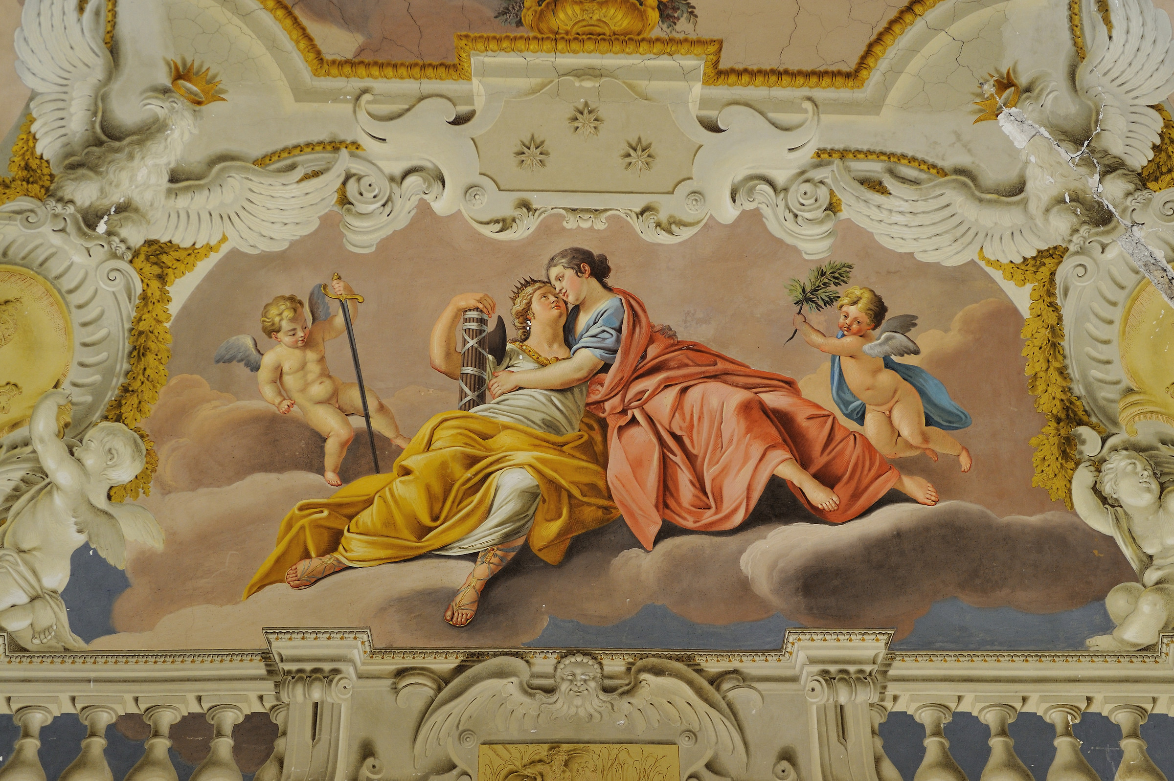 Subiaco (Rm)-Affresco all'inter. della Rocca dei Borgia