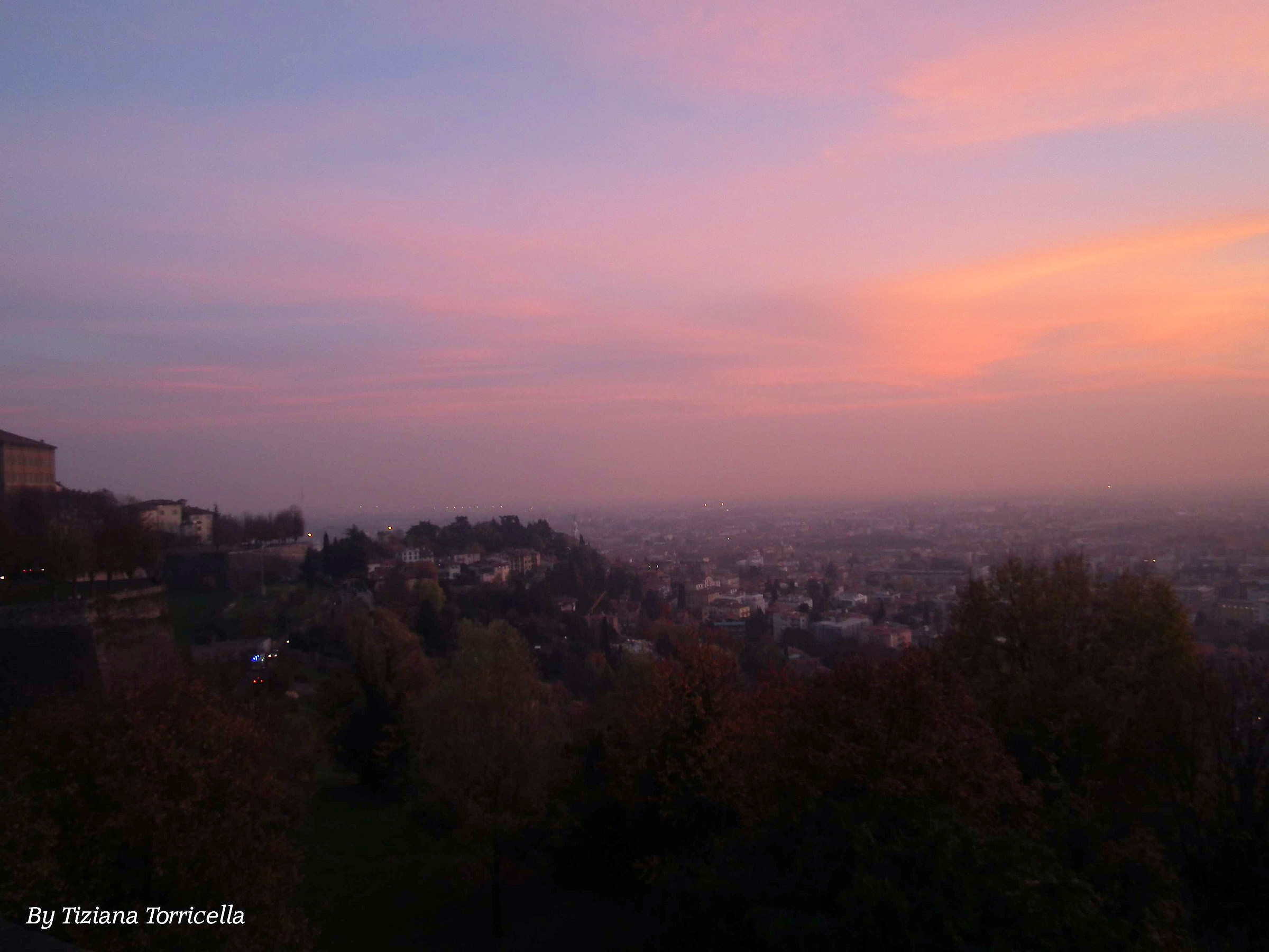 Tramonto a Bergamo Bassa Dalle Mura Venete.