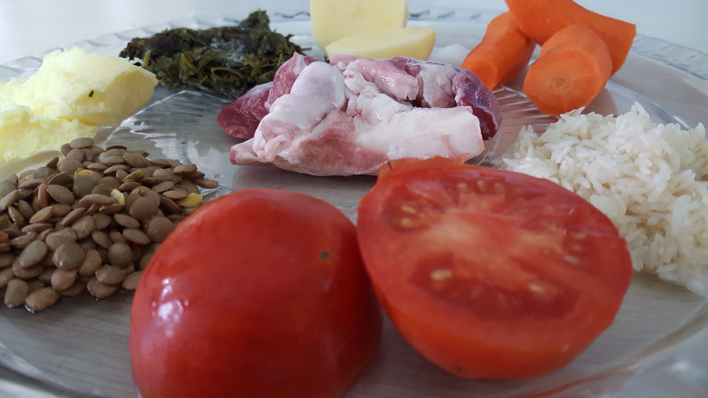 Ingredienti zuppa prima della cottura
