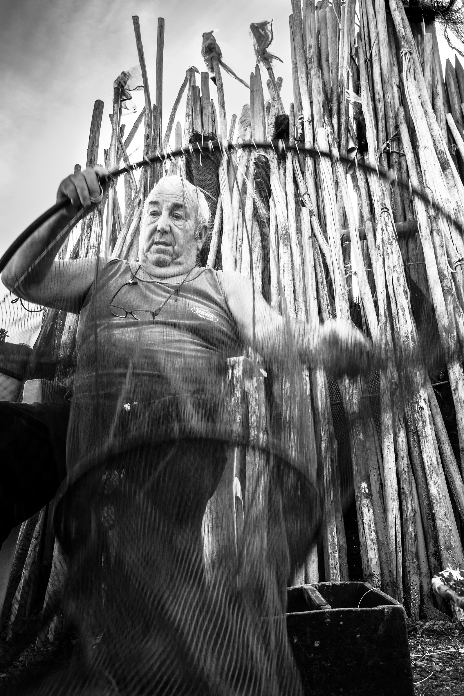 the eel hunter nurses his trap