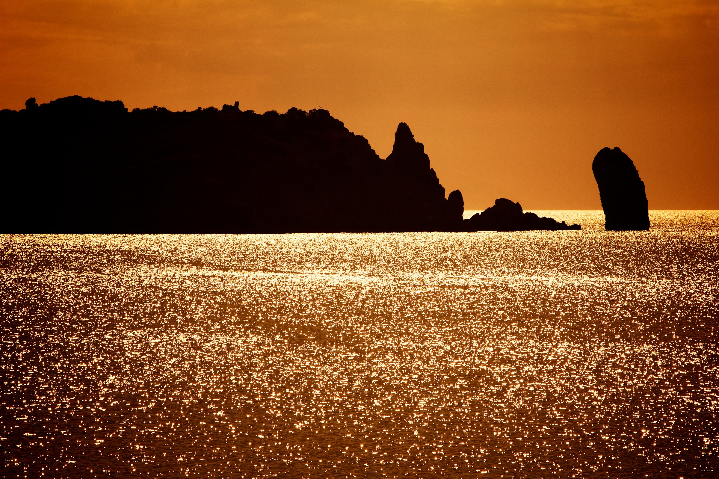 Giglio Island at sunset