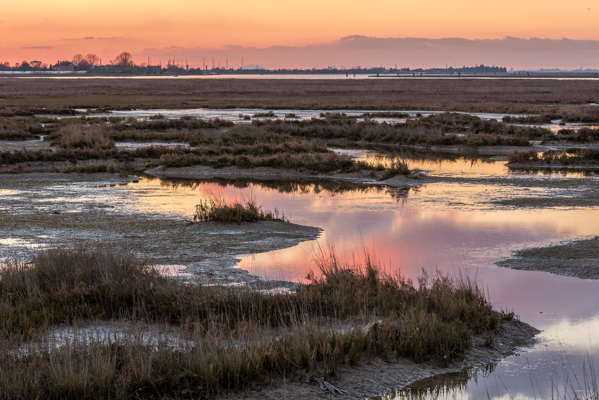Sunset in the lagoon