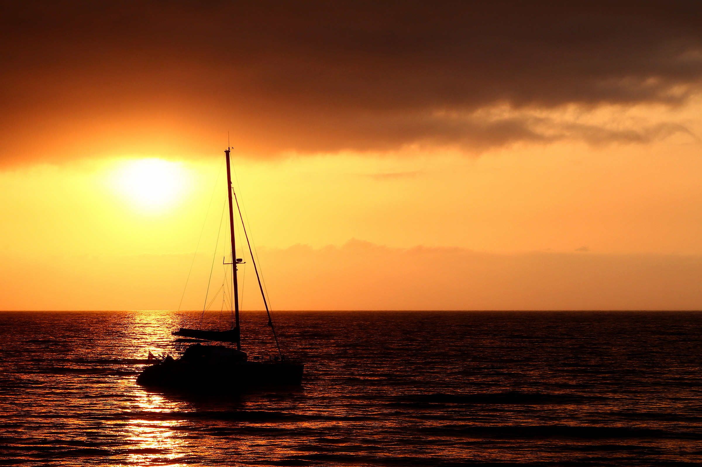 A sunset over the sea