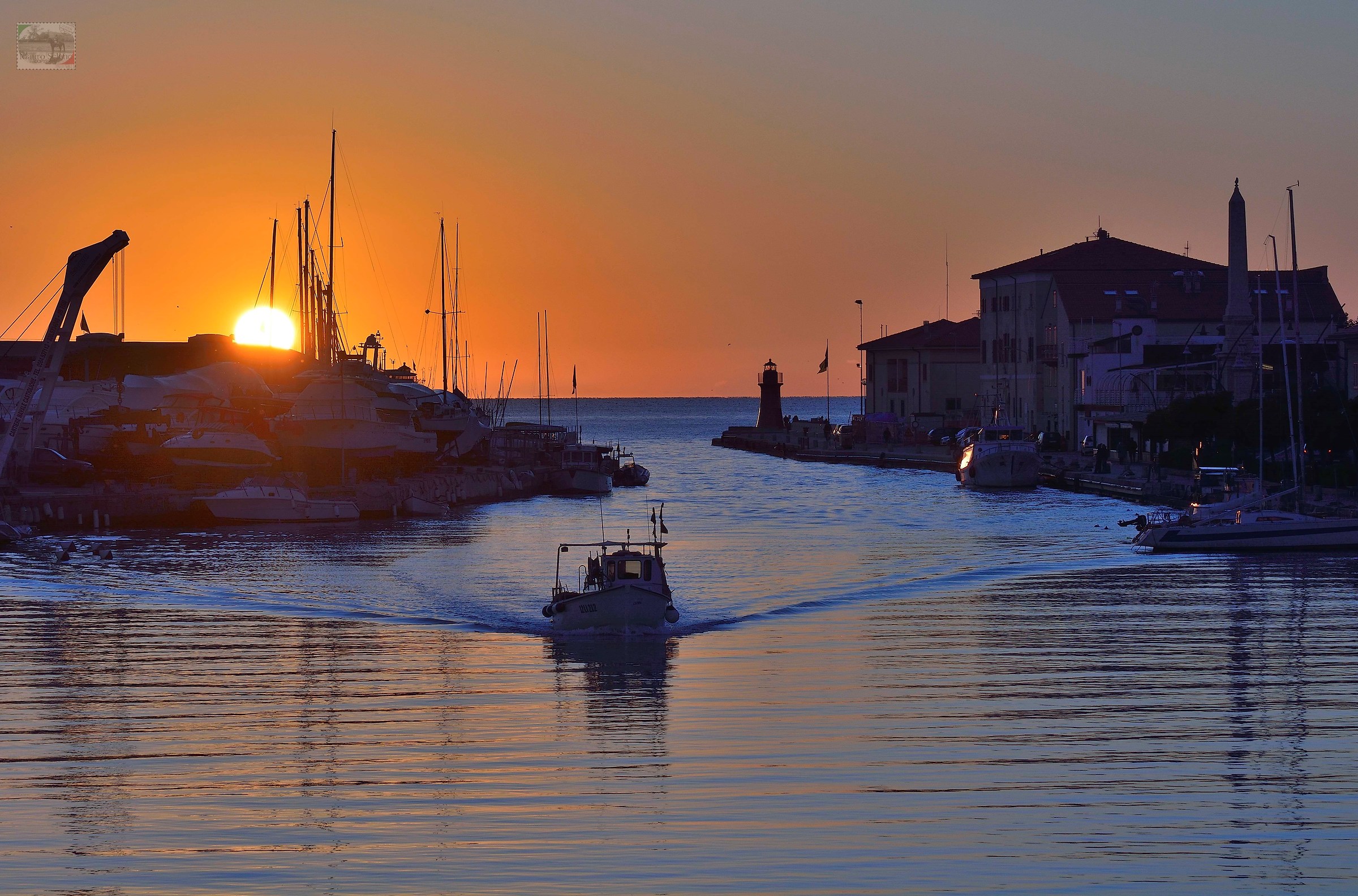 sunset in the channel
