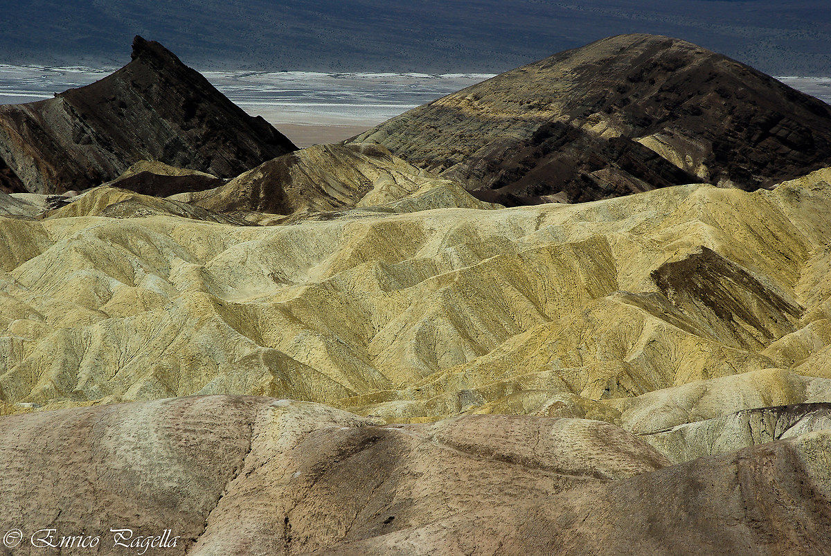 Zabriskie Point with the sun beating down and no shadows