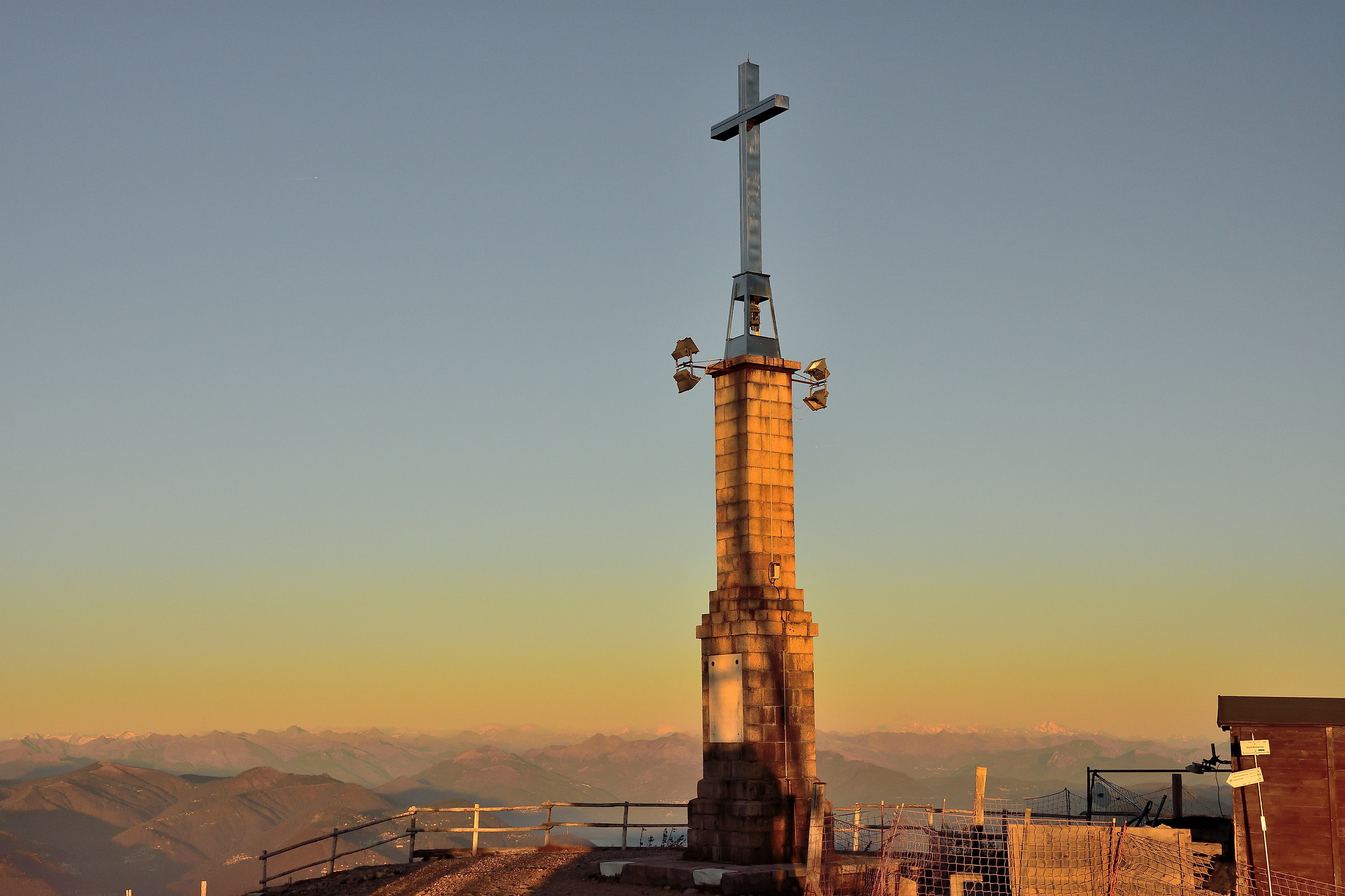 the cross of the summit of Mottarone