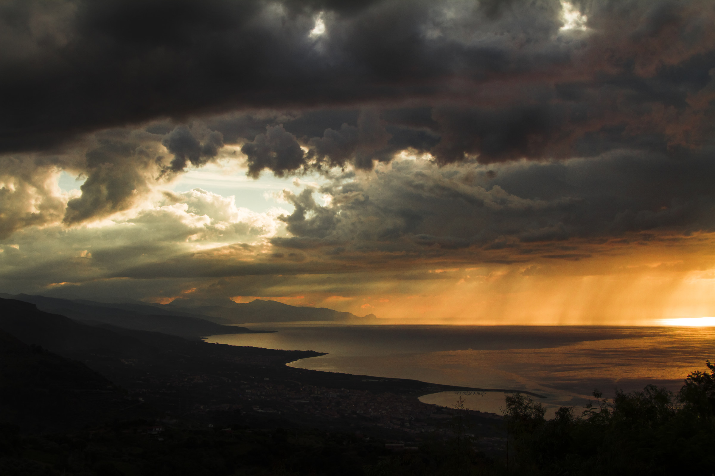 Glow in the stormy sea
