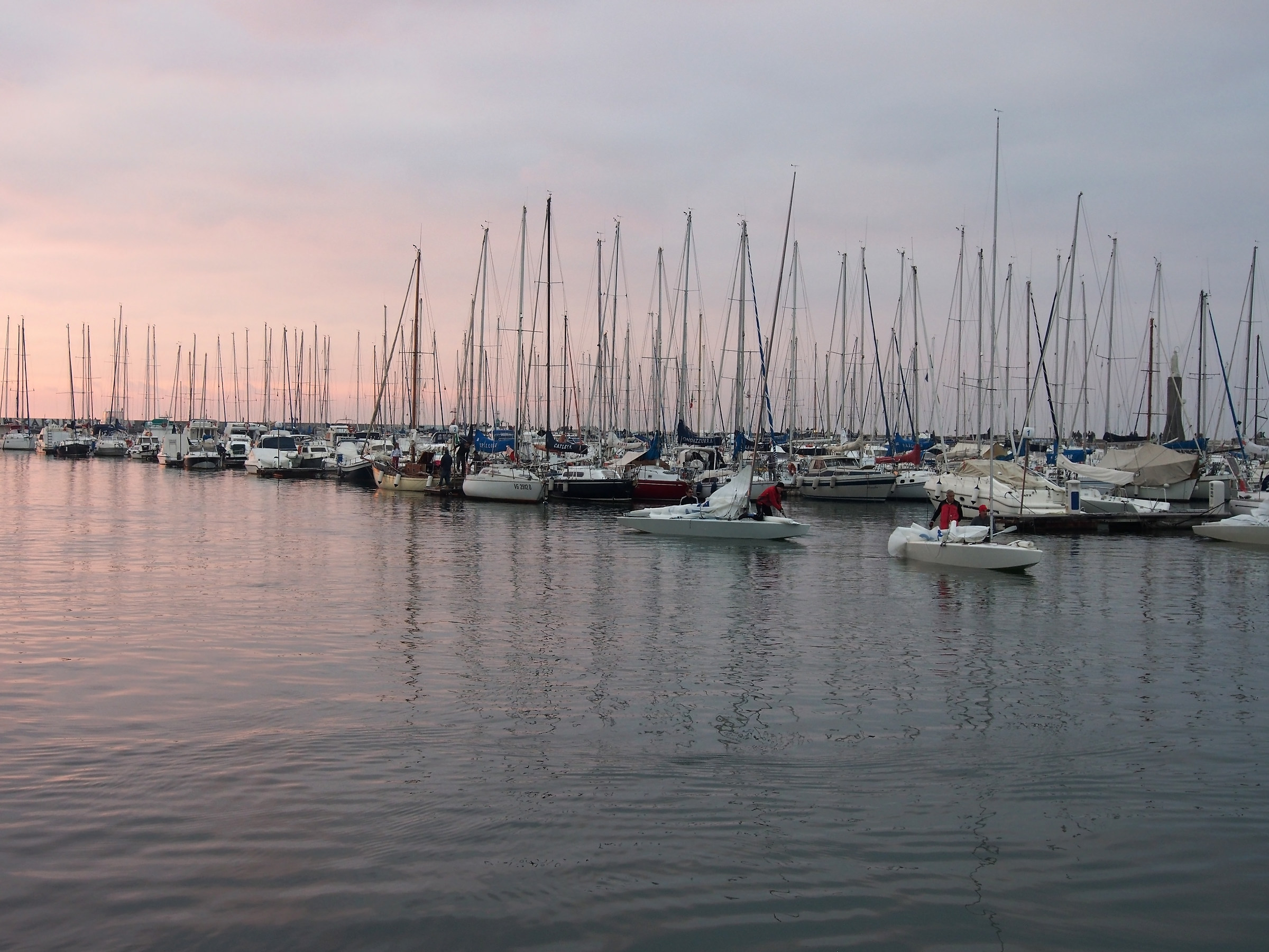 Sunset at the port of Viareggio