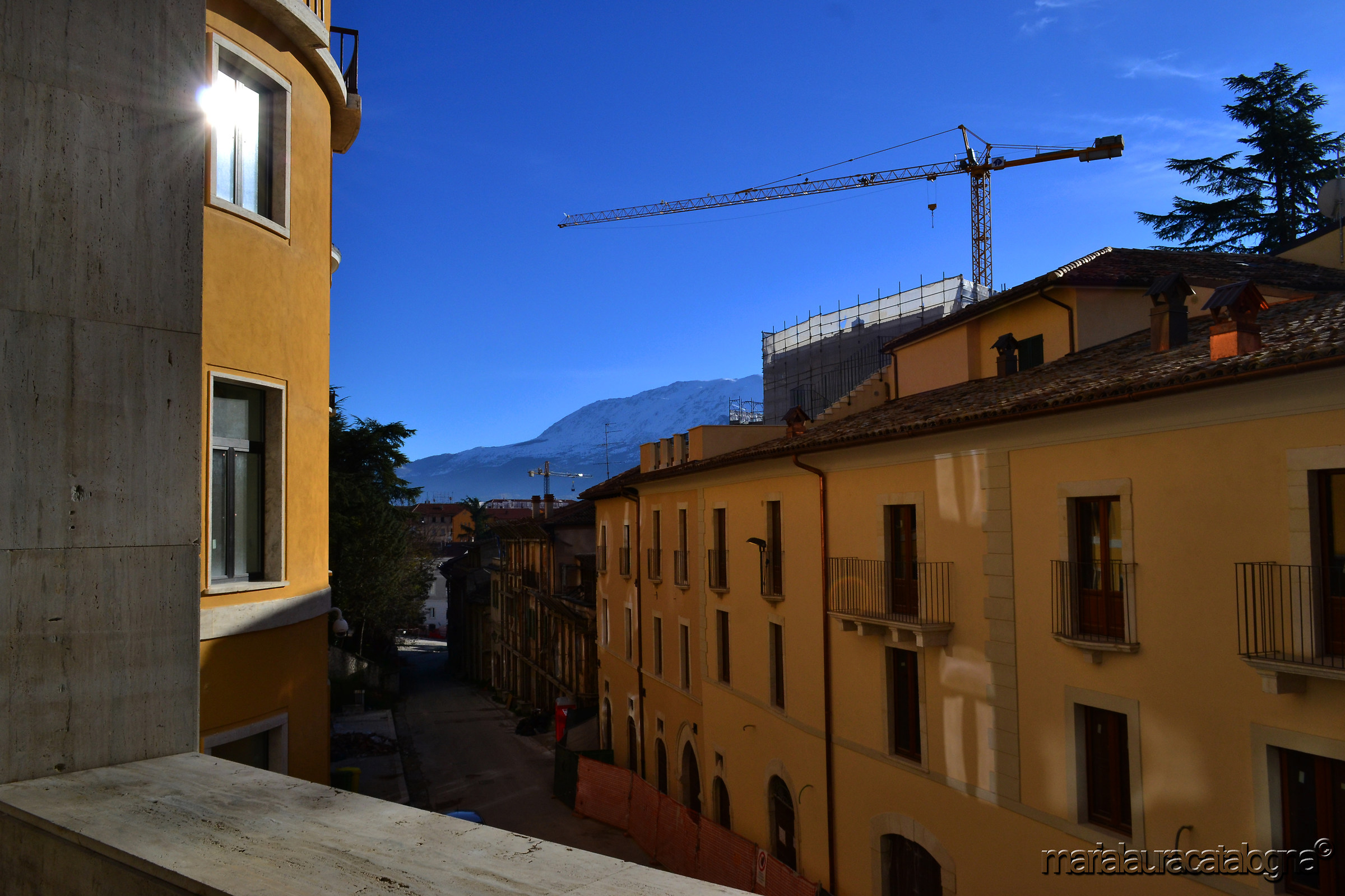 View of Via Fortebraccio from the arcades of Via San Bernar