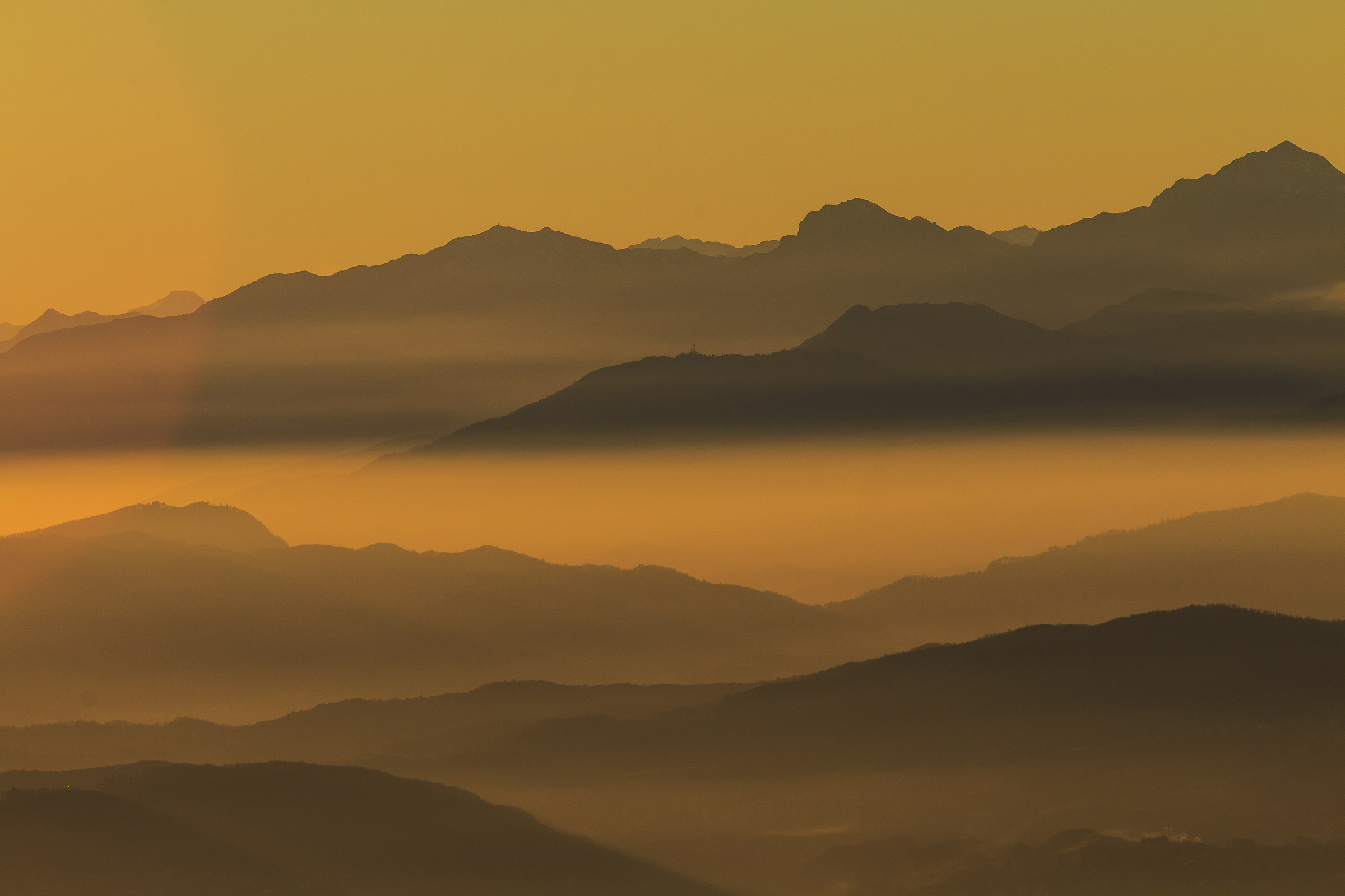 Mountains at sunset.