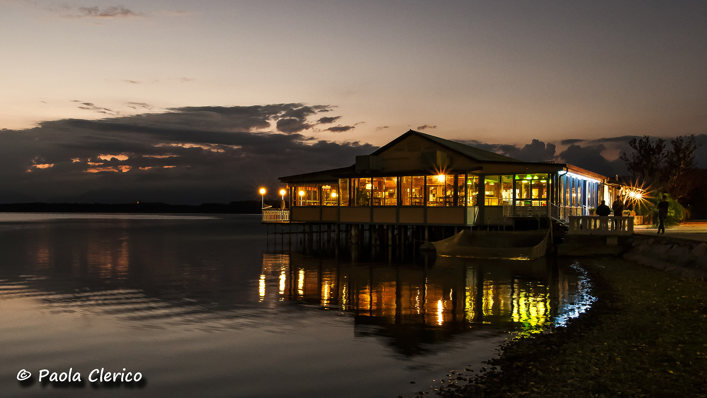 The stilt house by night ...