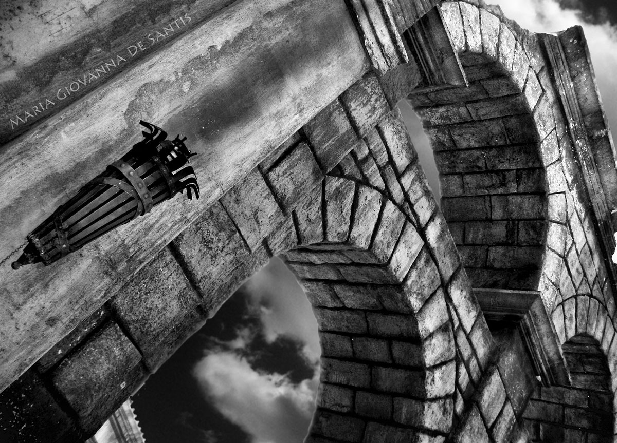 Scenography Roman walls in Cinecitta