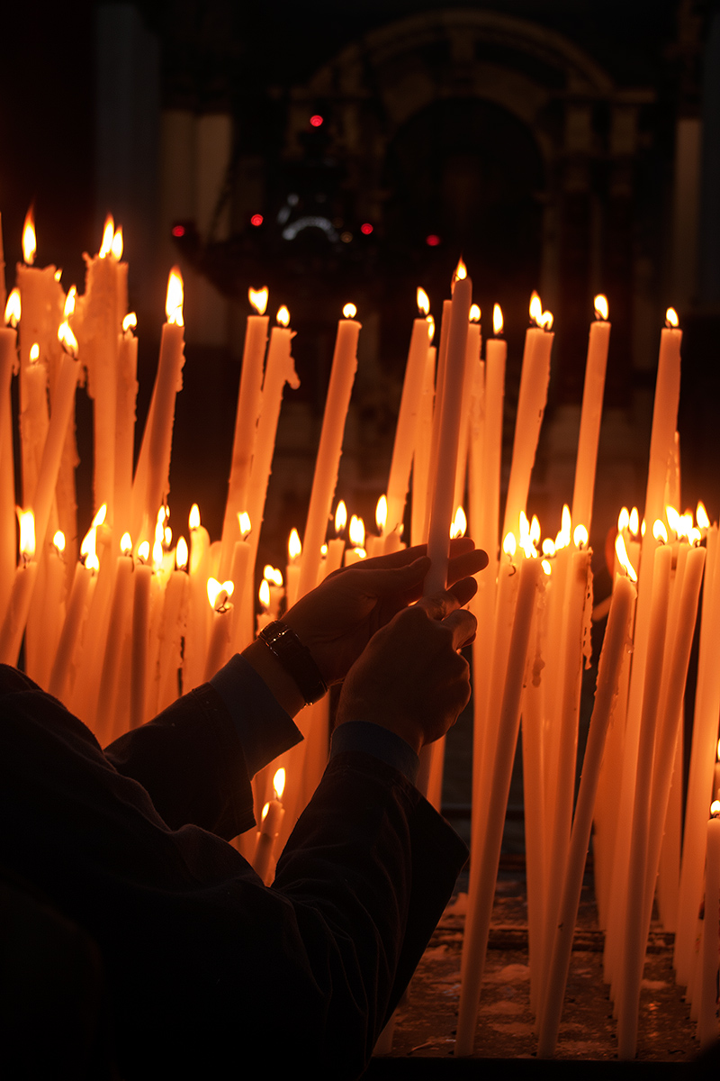 Lighting of candles at Santa Maria della Salute
