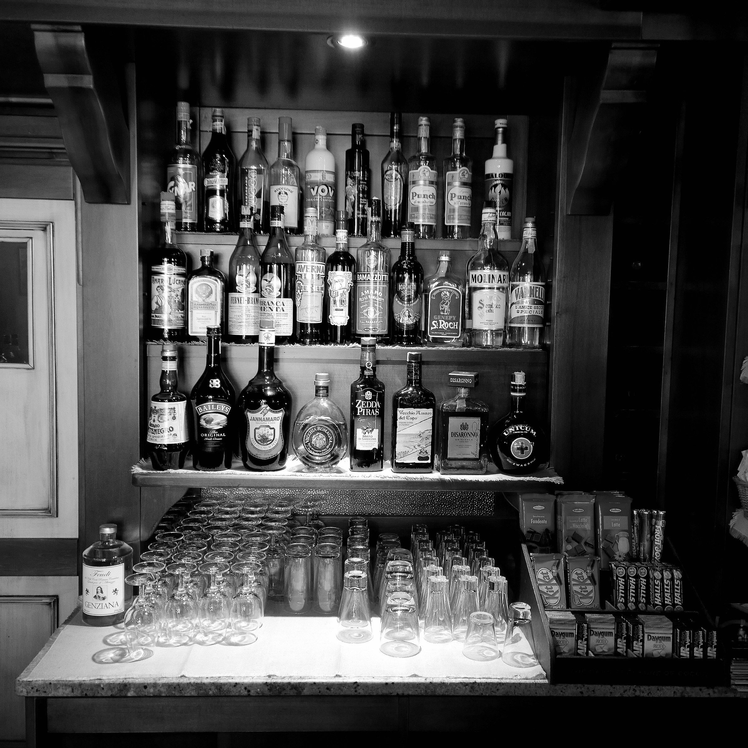 a drink in the mountains