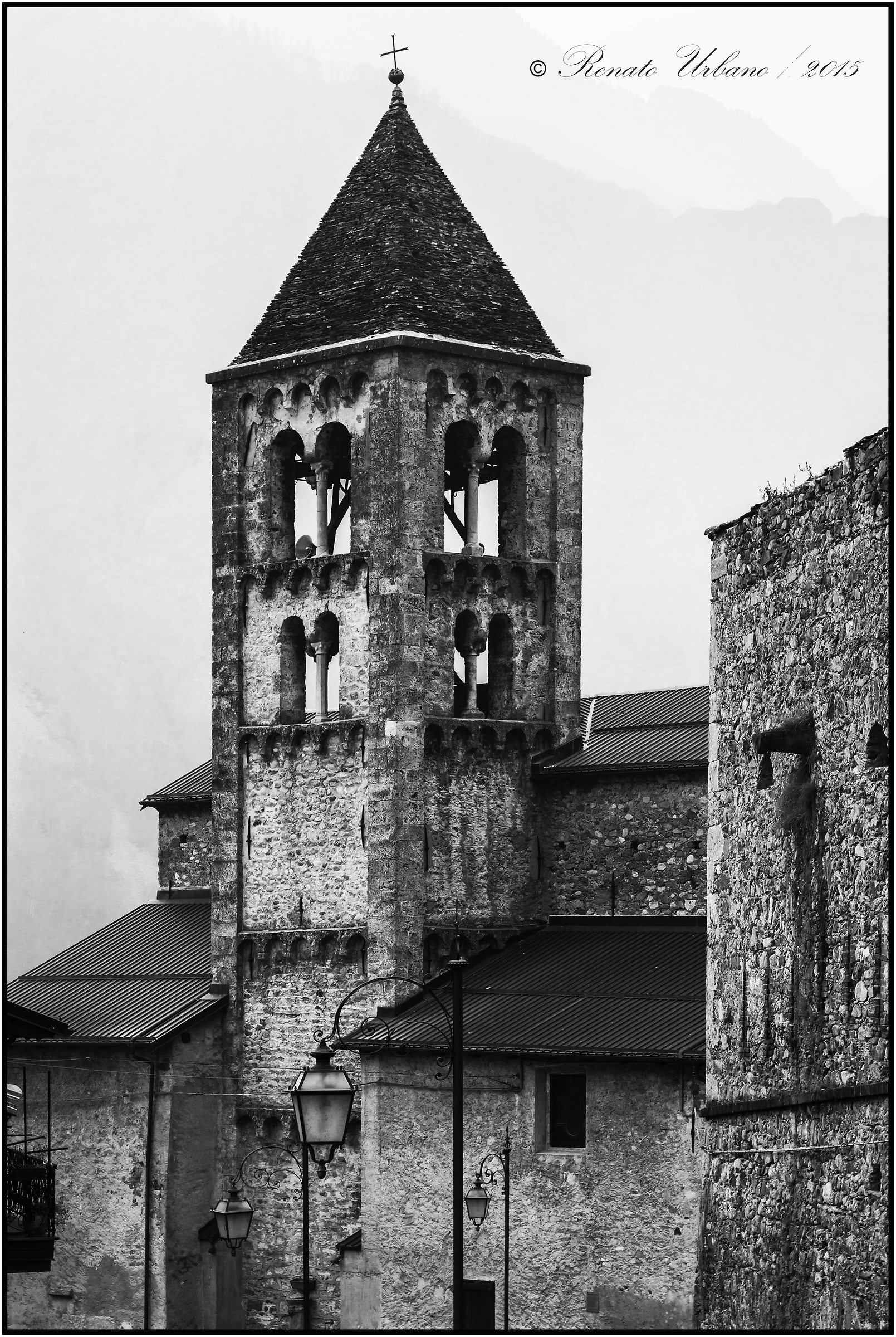 The Romanesque bell tower of Vinadio