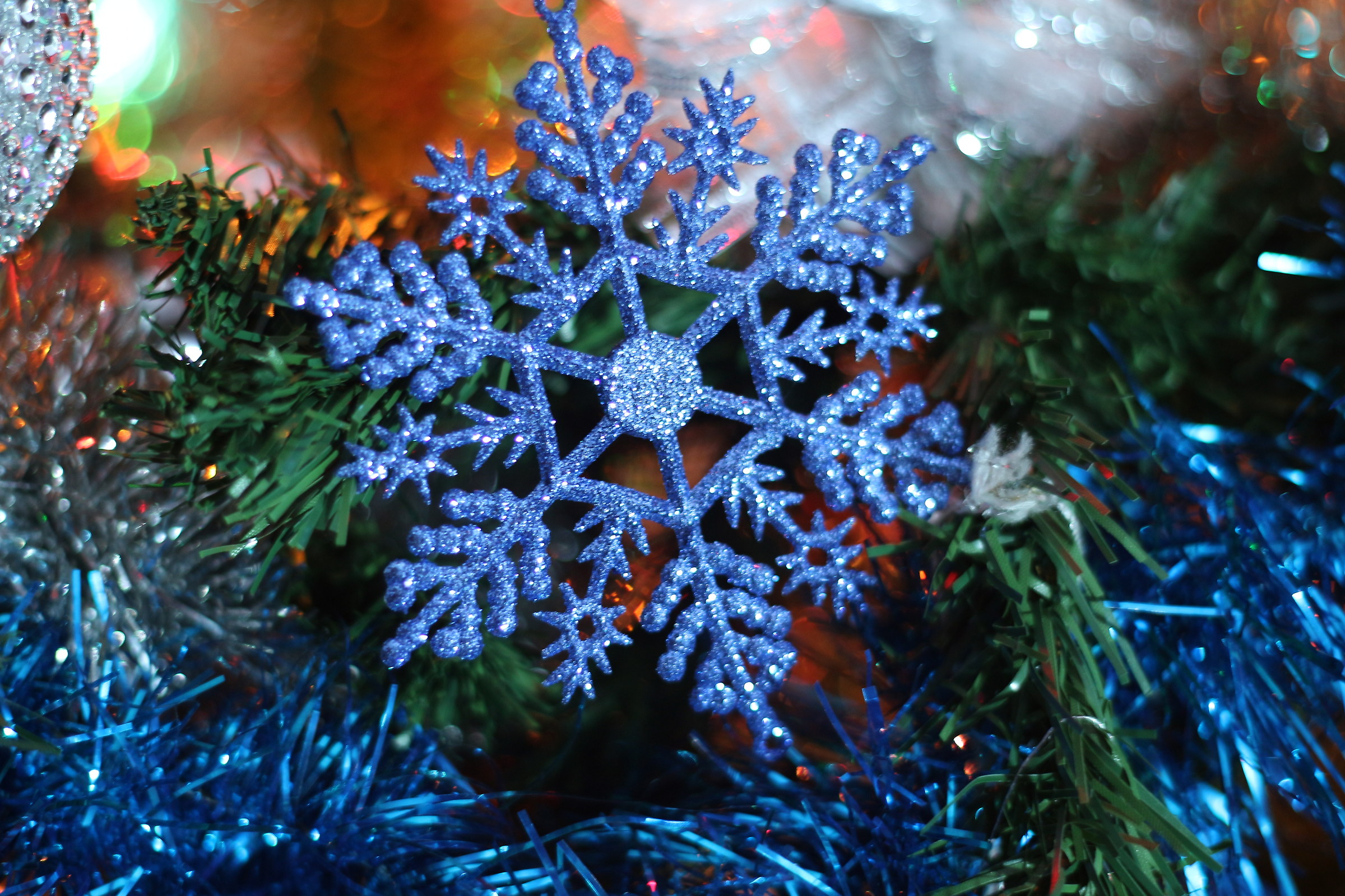 Snowflake on Christmas tree