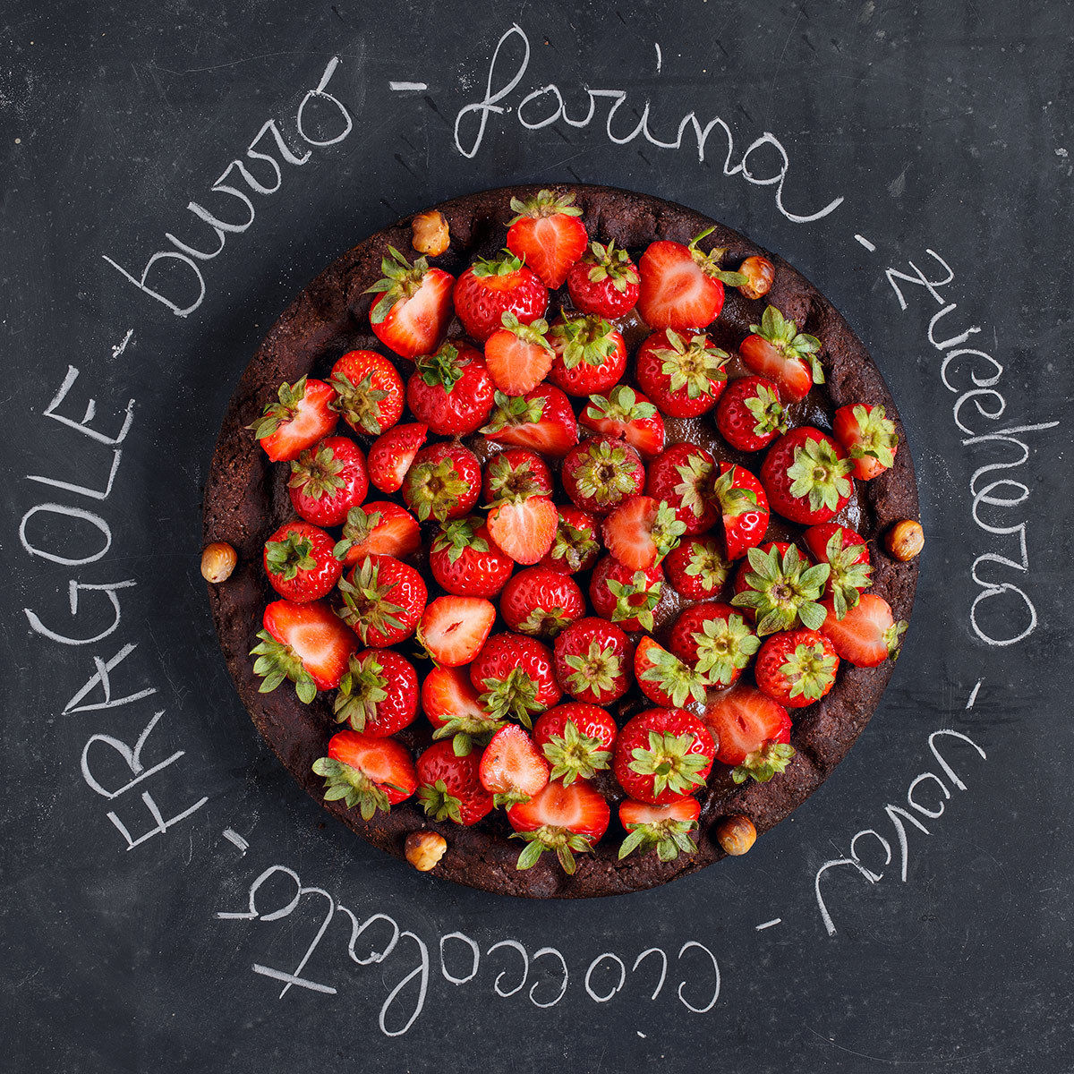 Strawberry tart and coiccolato