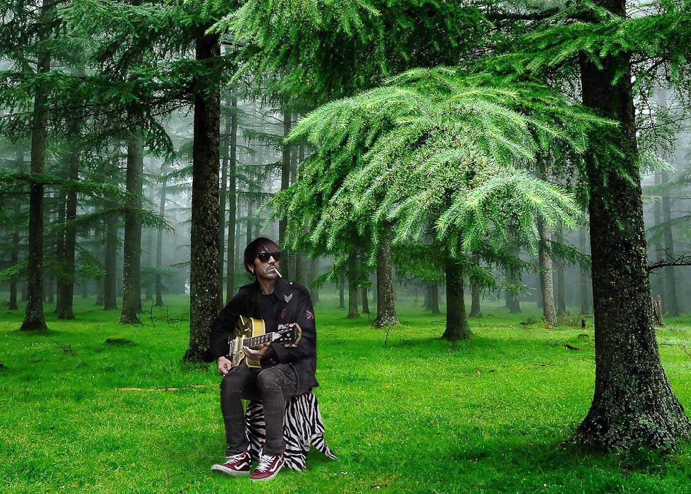 Playing the Guidar in the forest