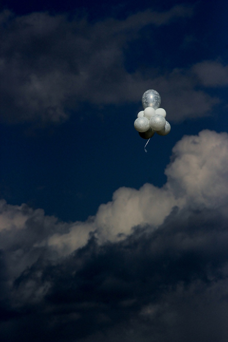 Balloons in the clouds