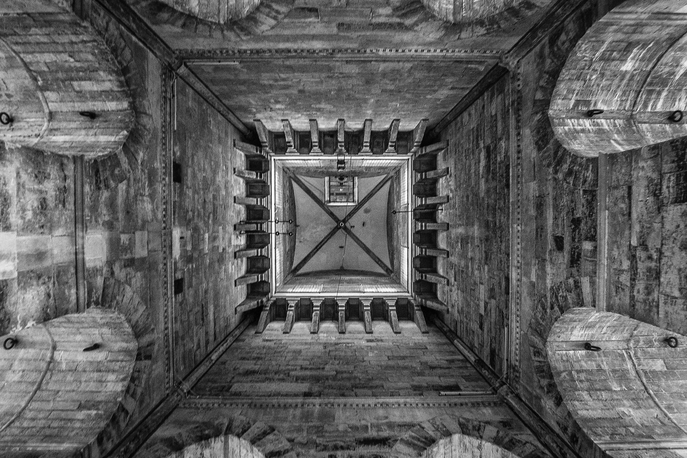 Interior of Giotto's bell tower from the bottom