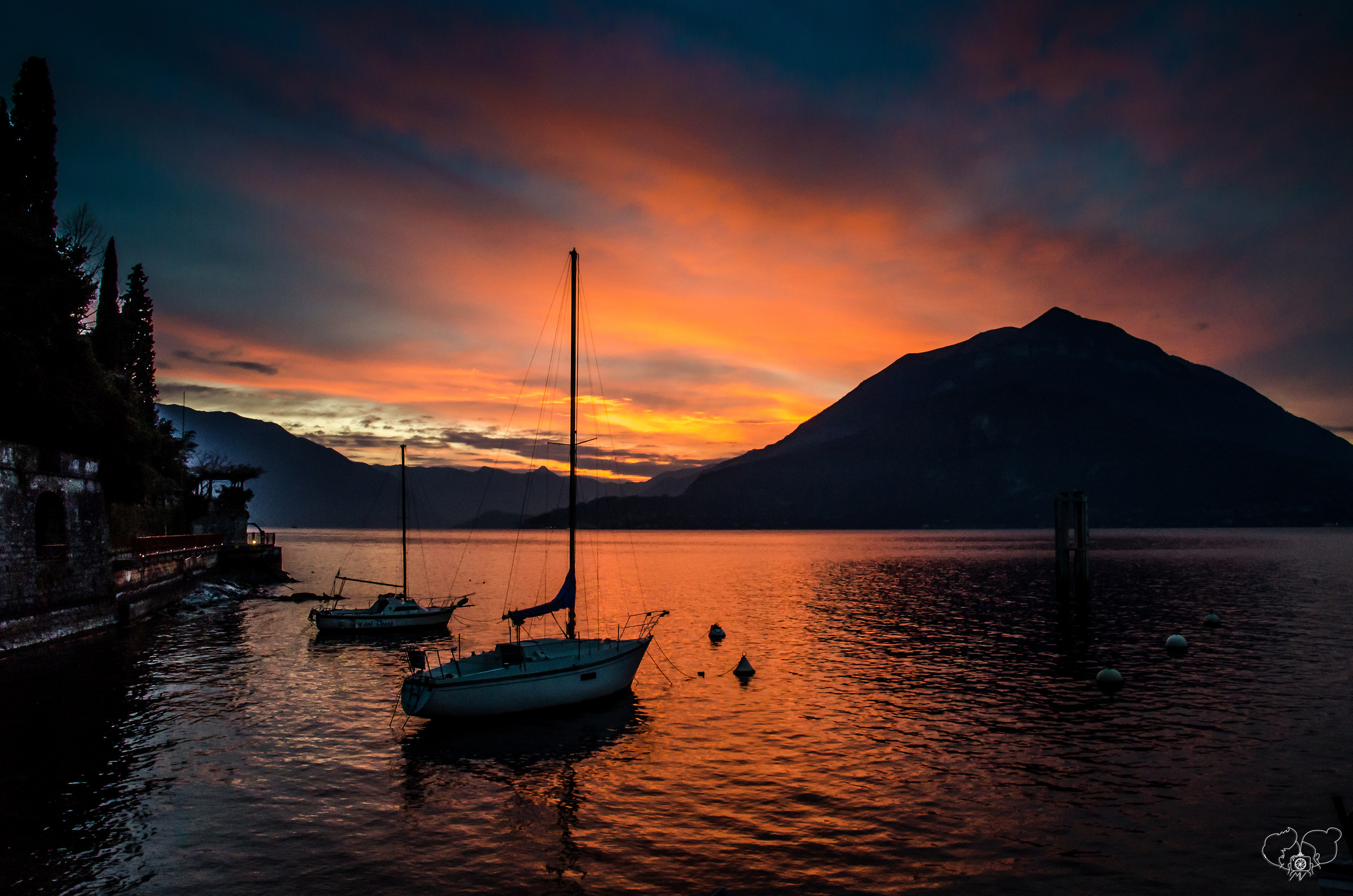 sunset in varenna