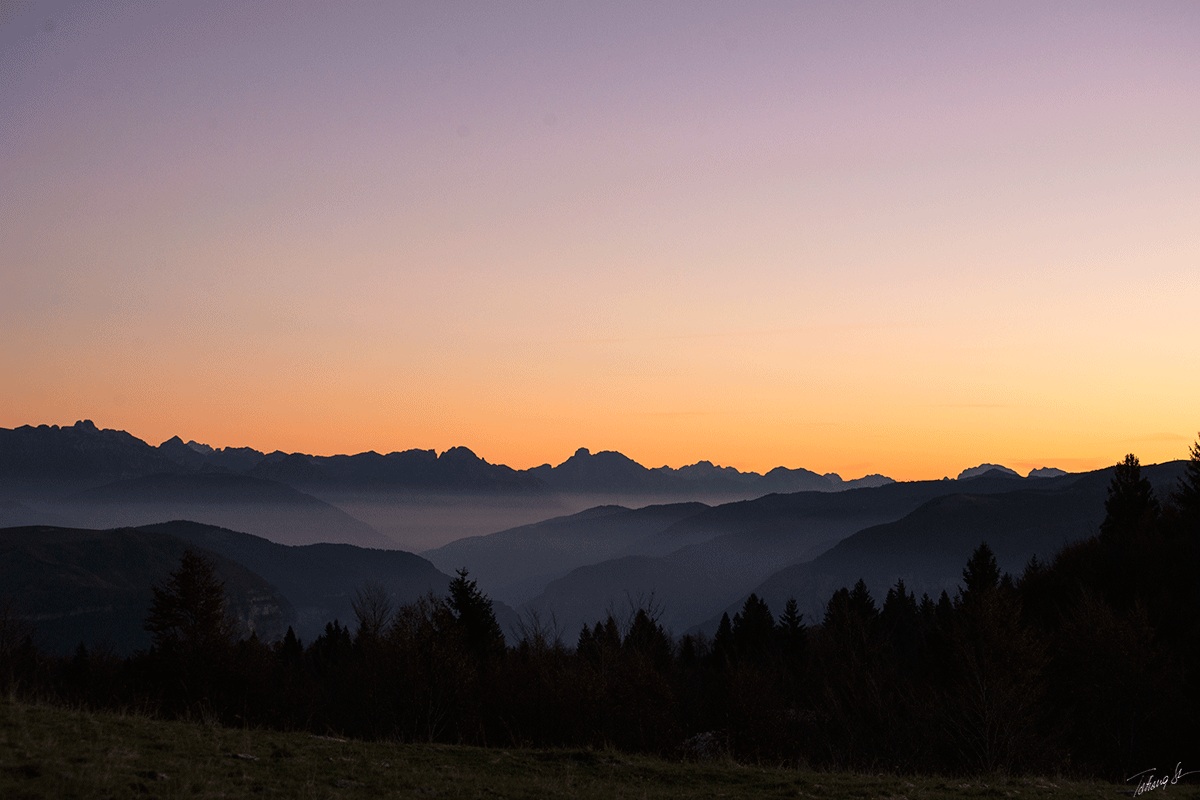 sunrise in the mountains