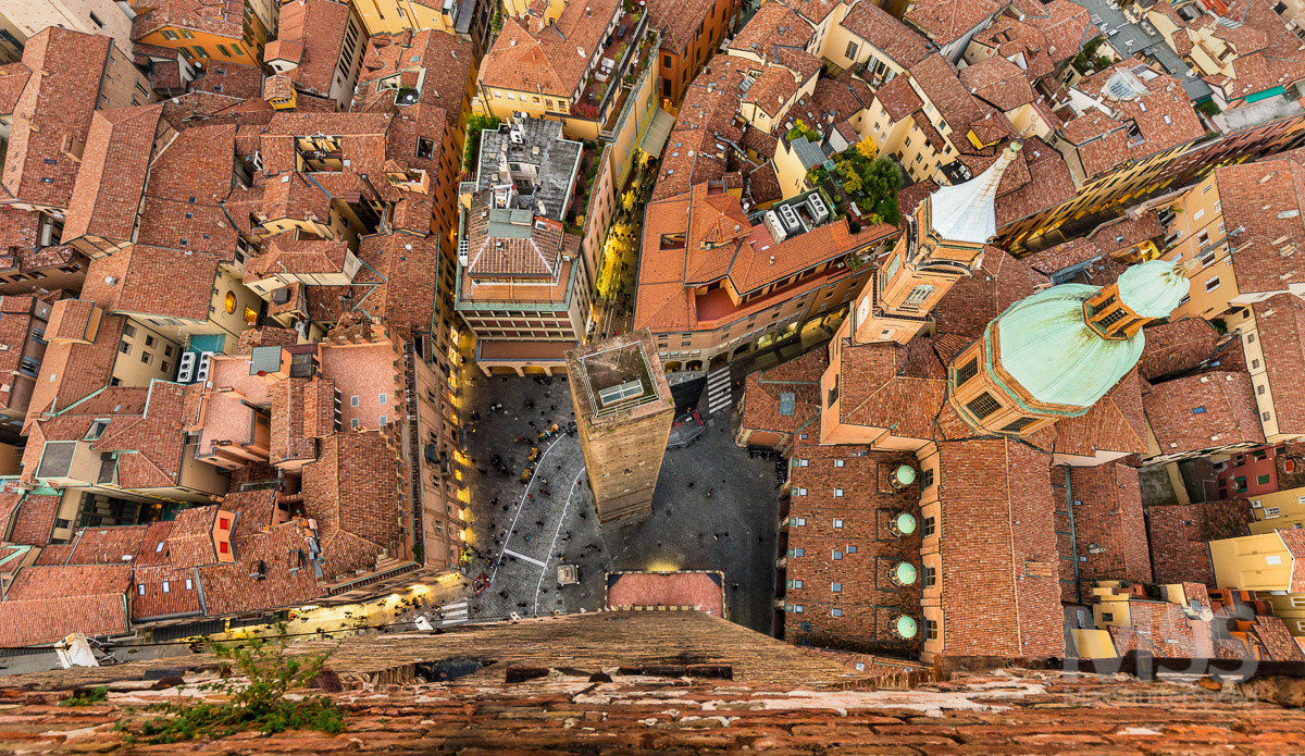 The Garisenda, view from the tower of the Asinelli