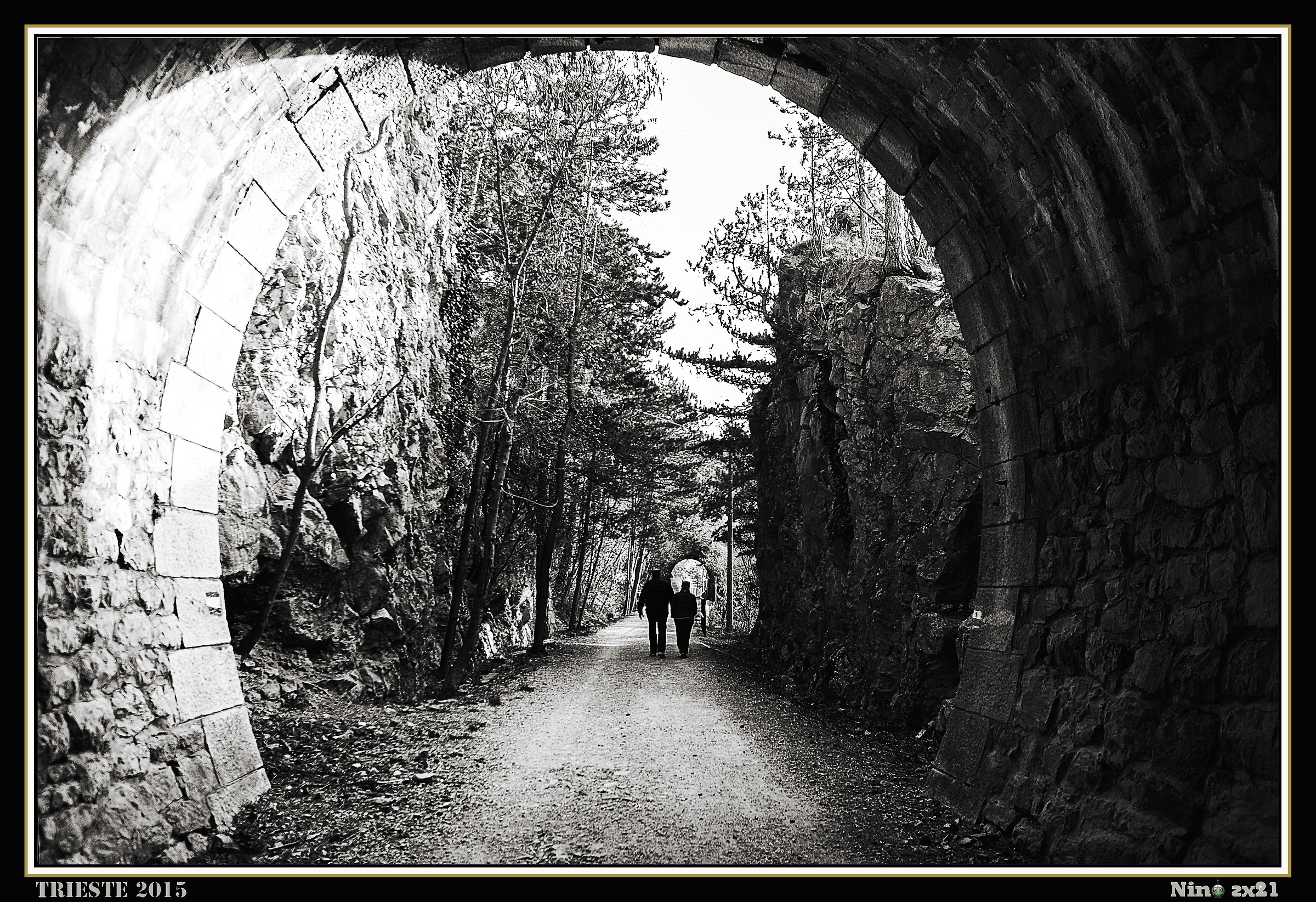 Between the two tunnels