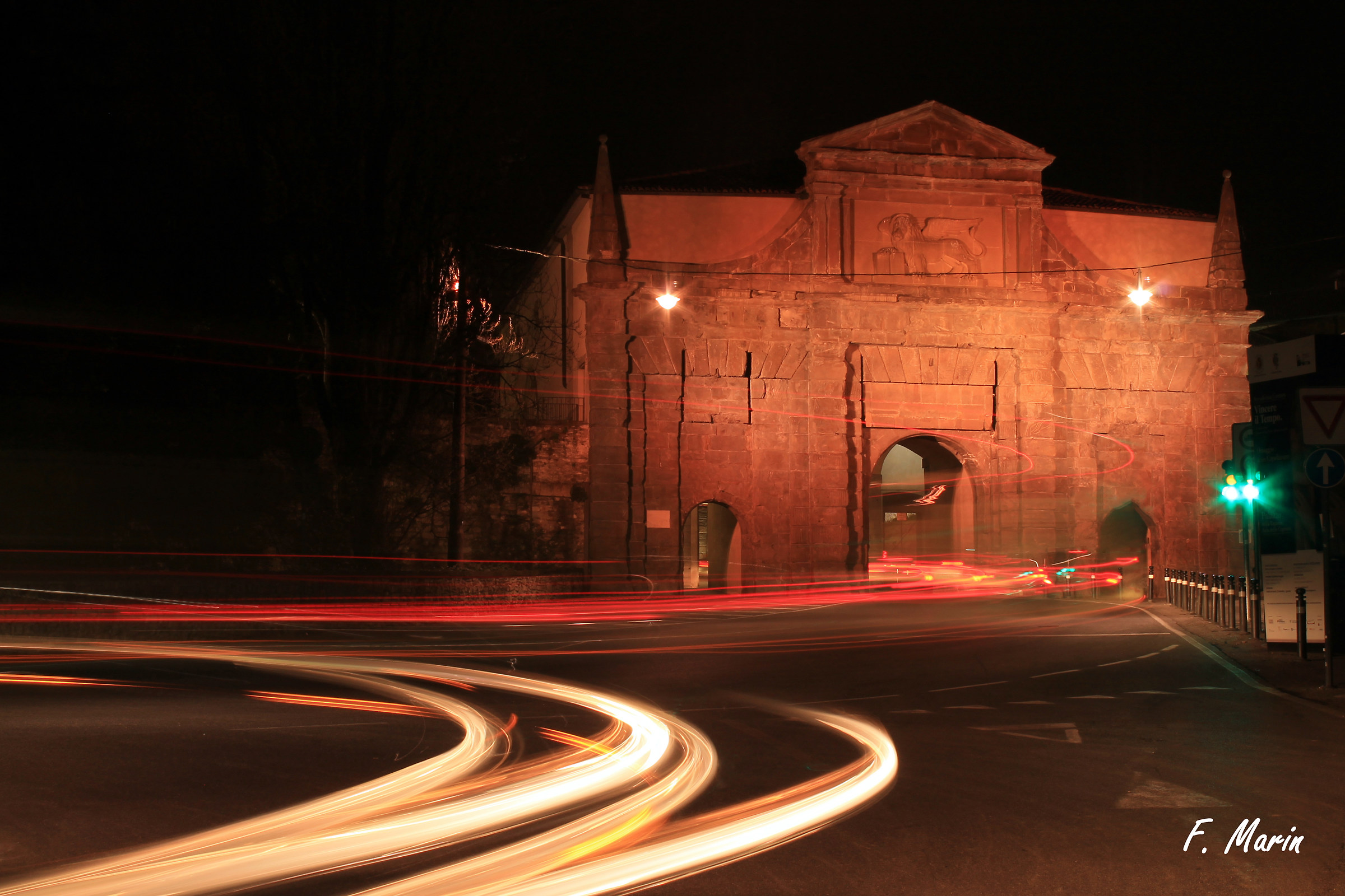 Upper Town and light trails
