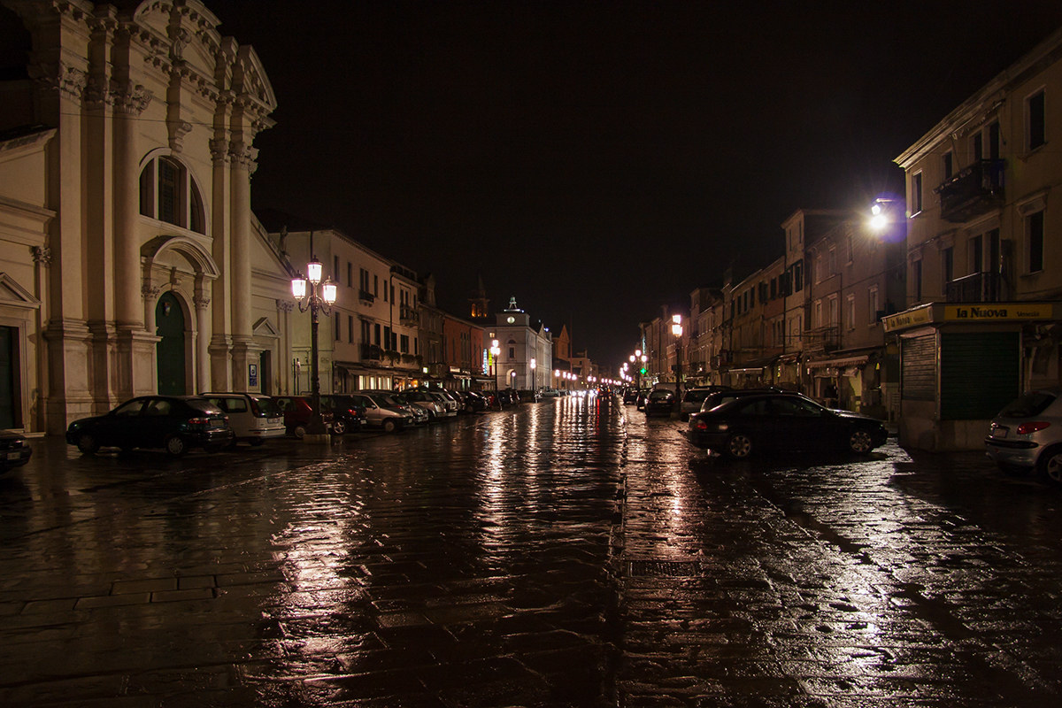 Chioggia una notte di pioggia