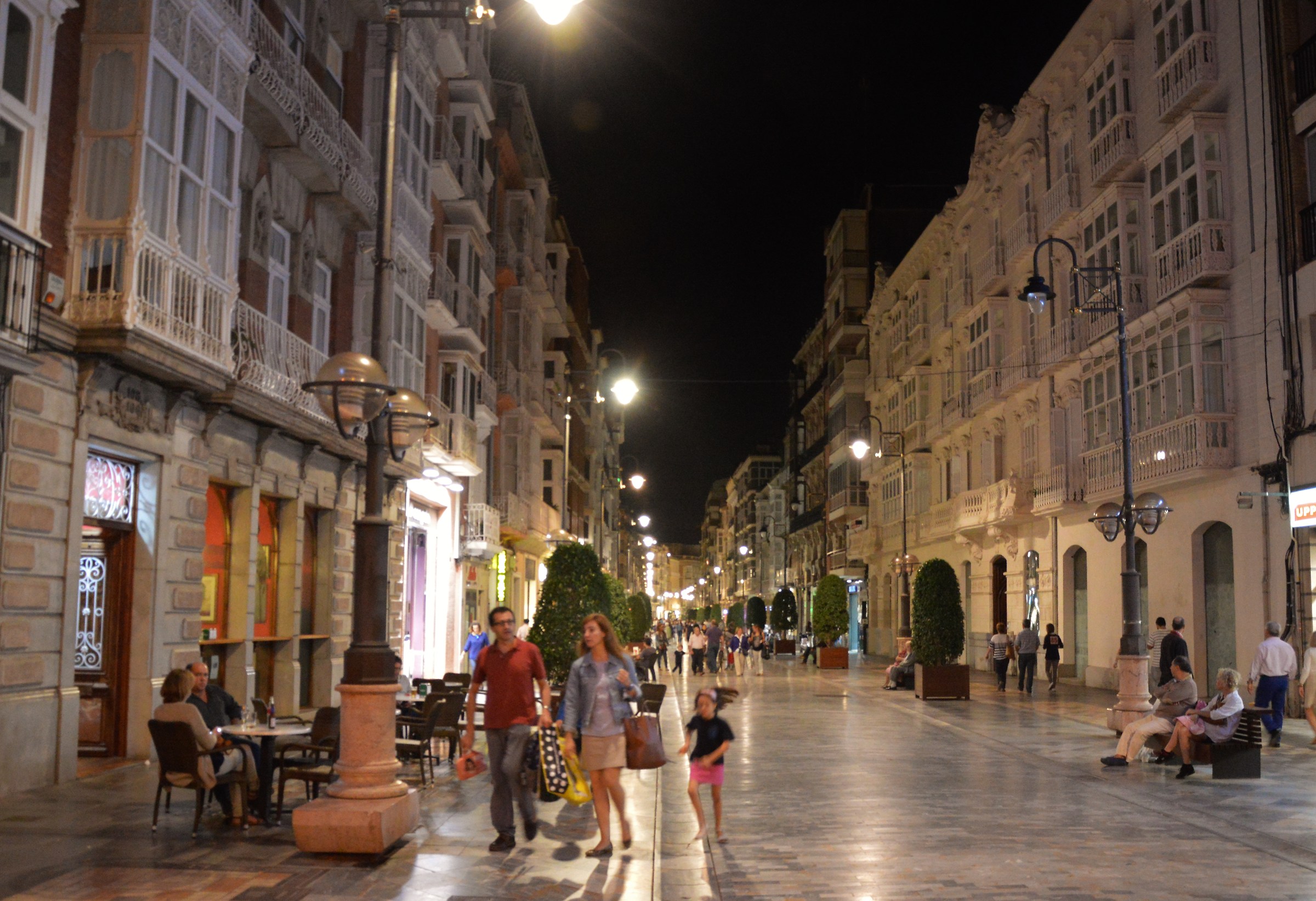 Evening walk in the pedestrian
