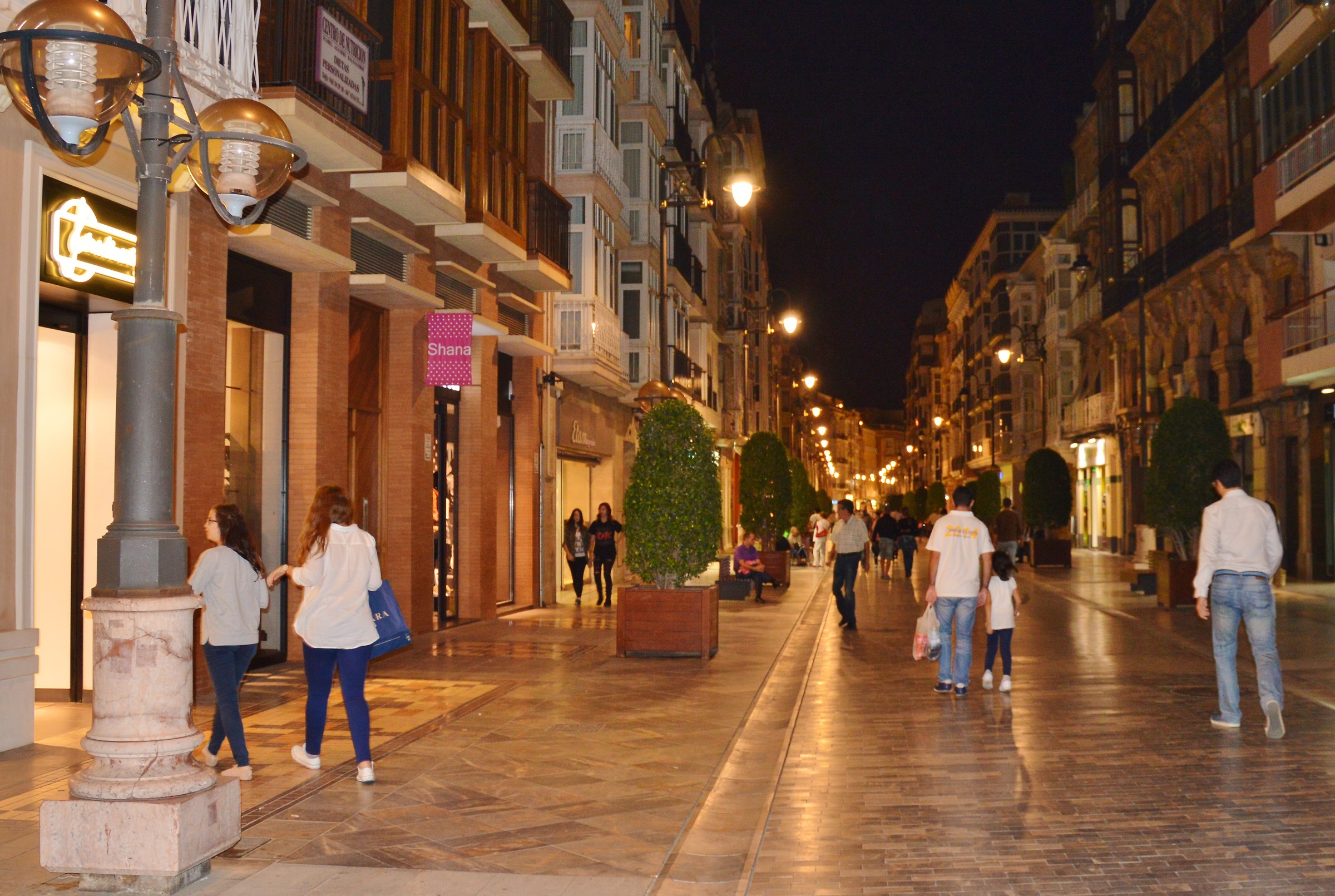 Evening walk in the pedestrian