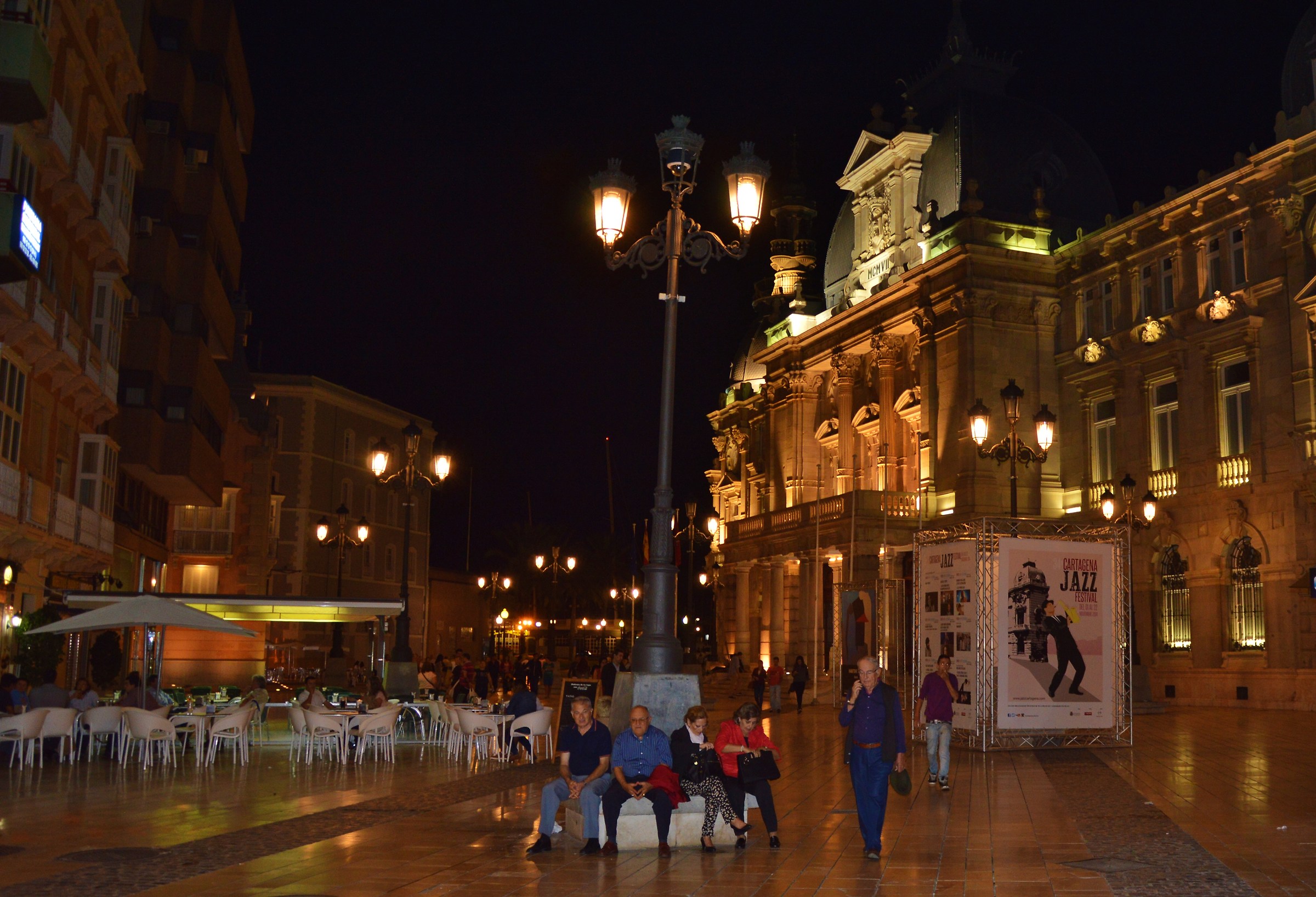 Evening walk in the pedestrian