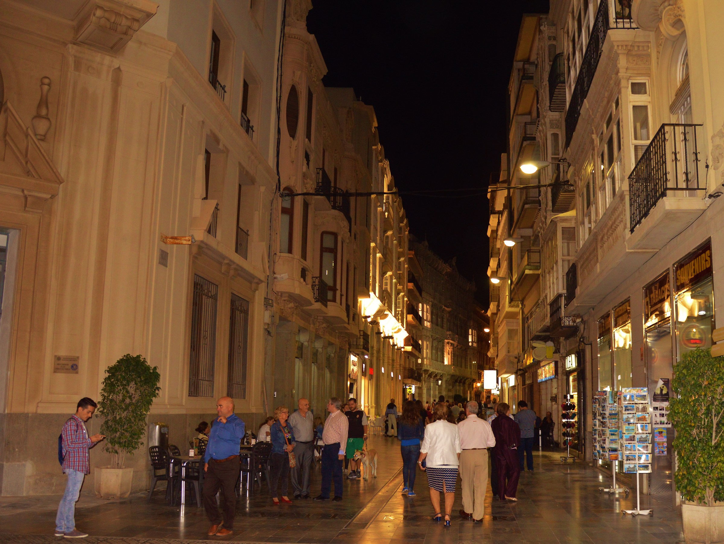 Evening walk in the pedestrian