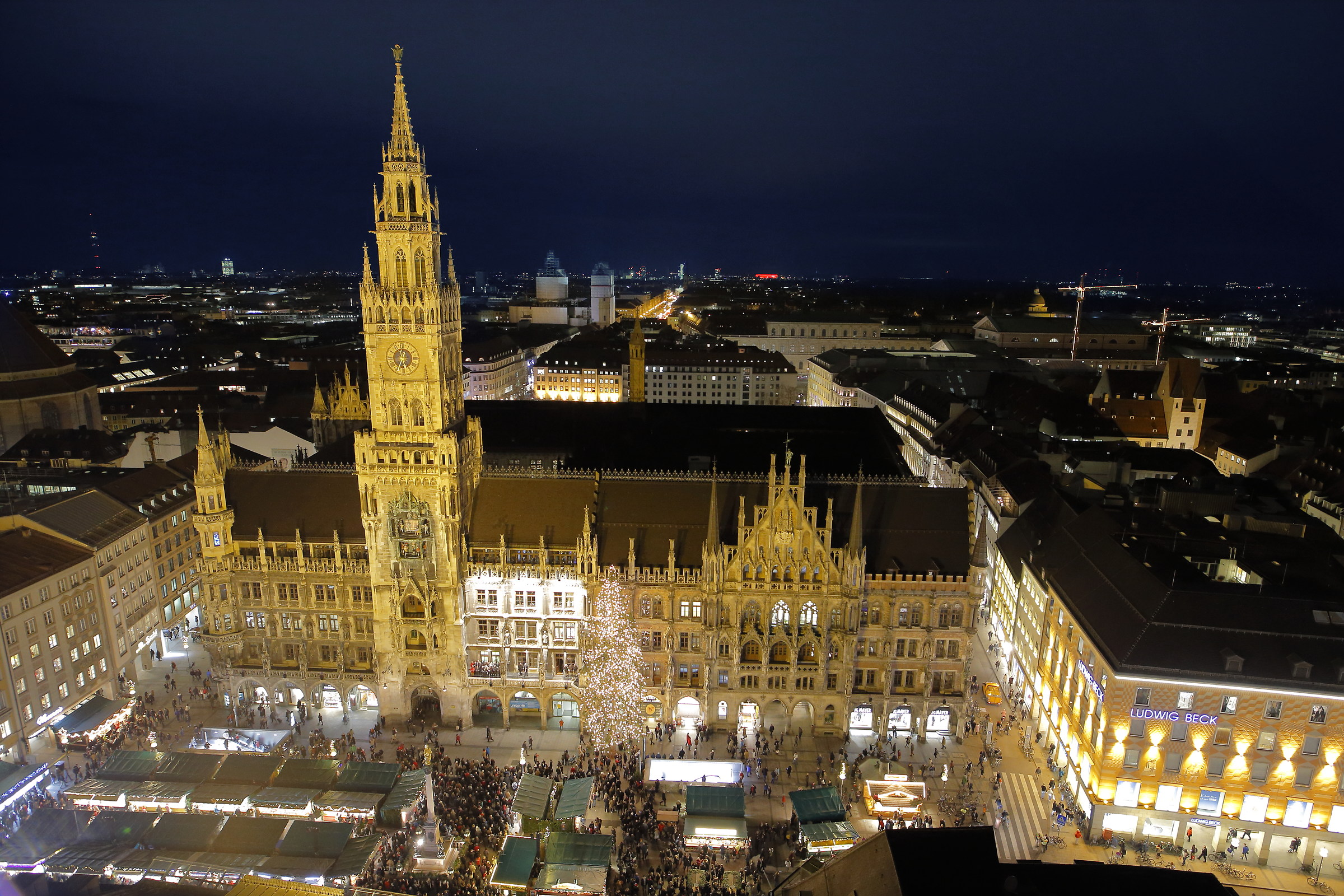 Marienplatz view from the bell tower S Peter's