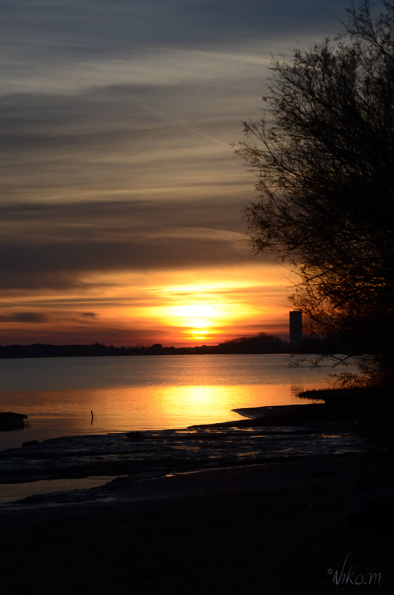 tramonto laguna del mort