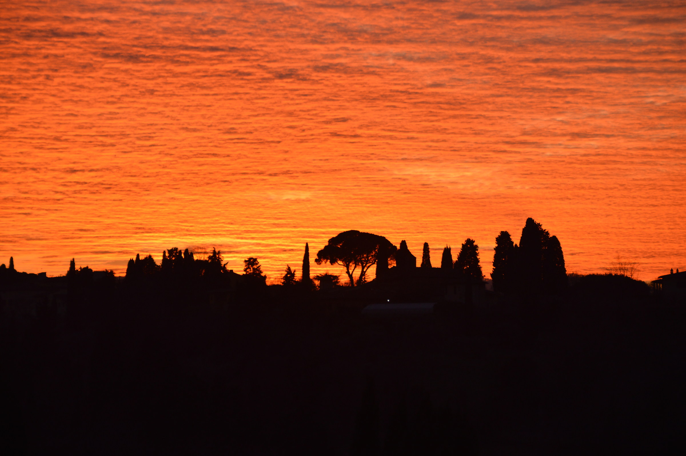 sunset over the hills of Florence