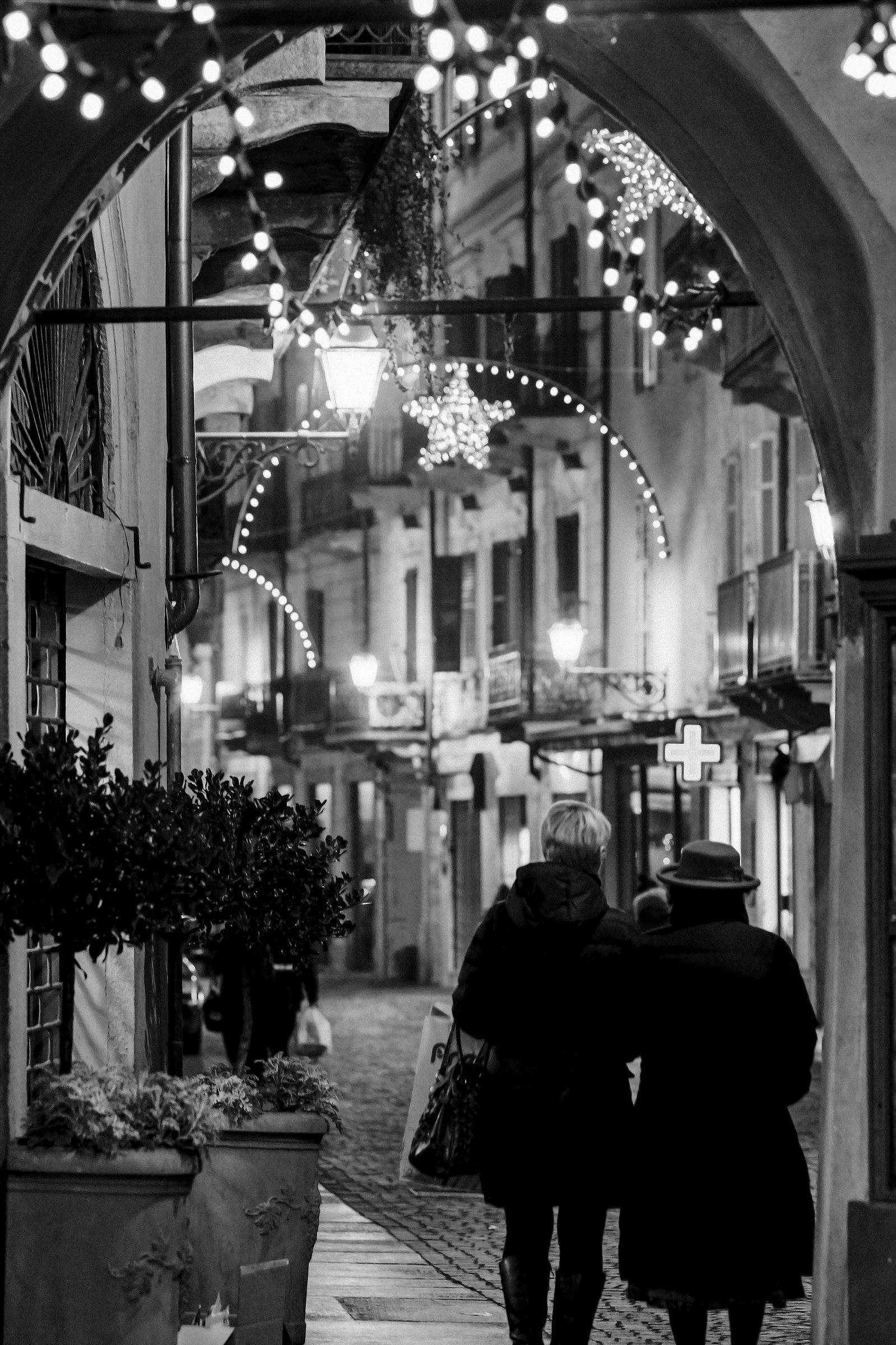 Christmas lights in Vercelli.