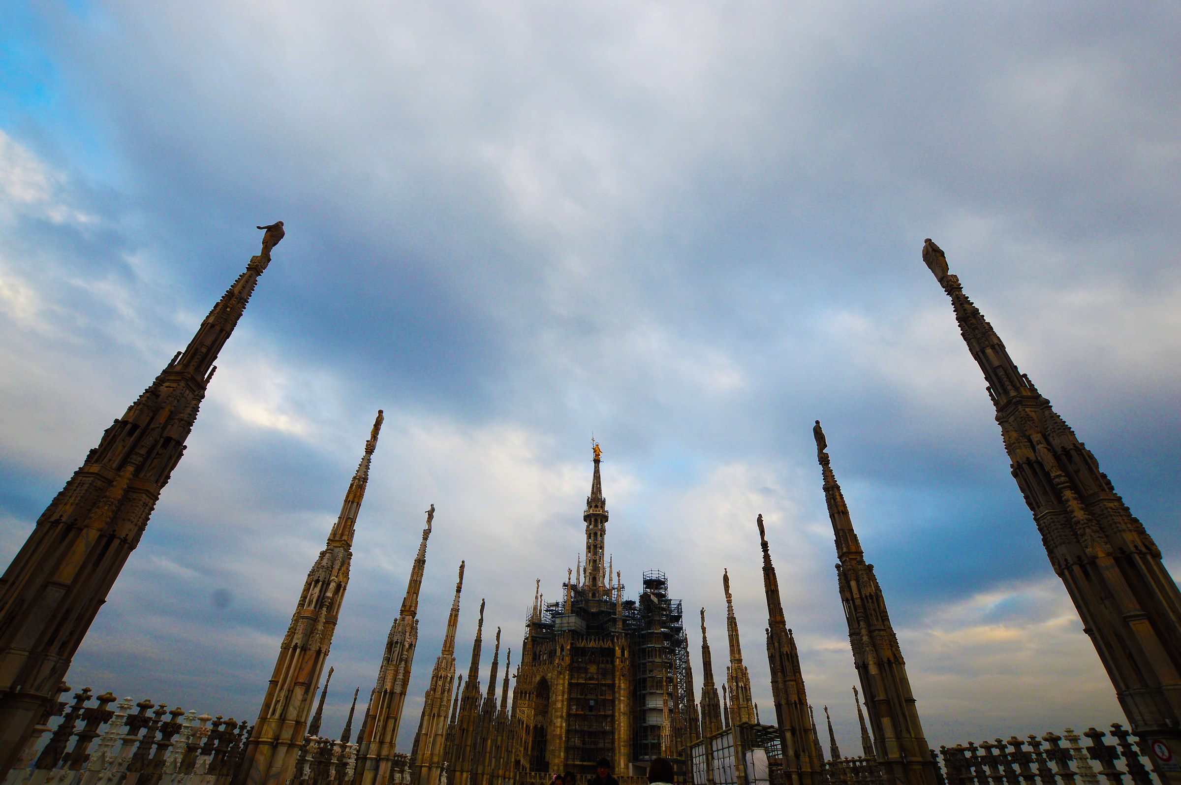 spiers on the terraces of the Duomo