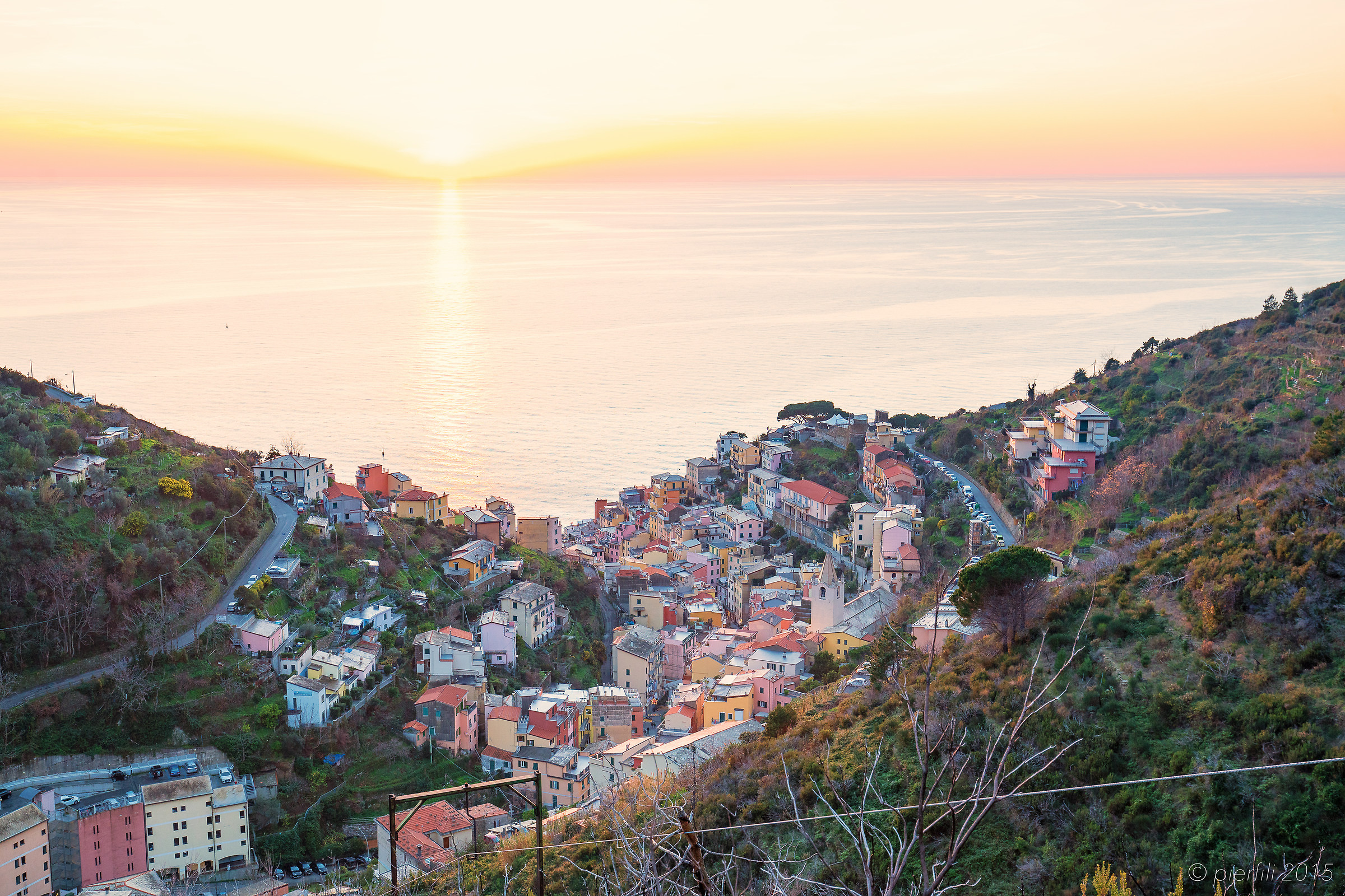 Riomaggiore at sunset