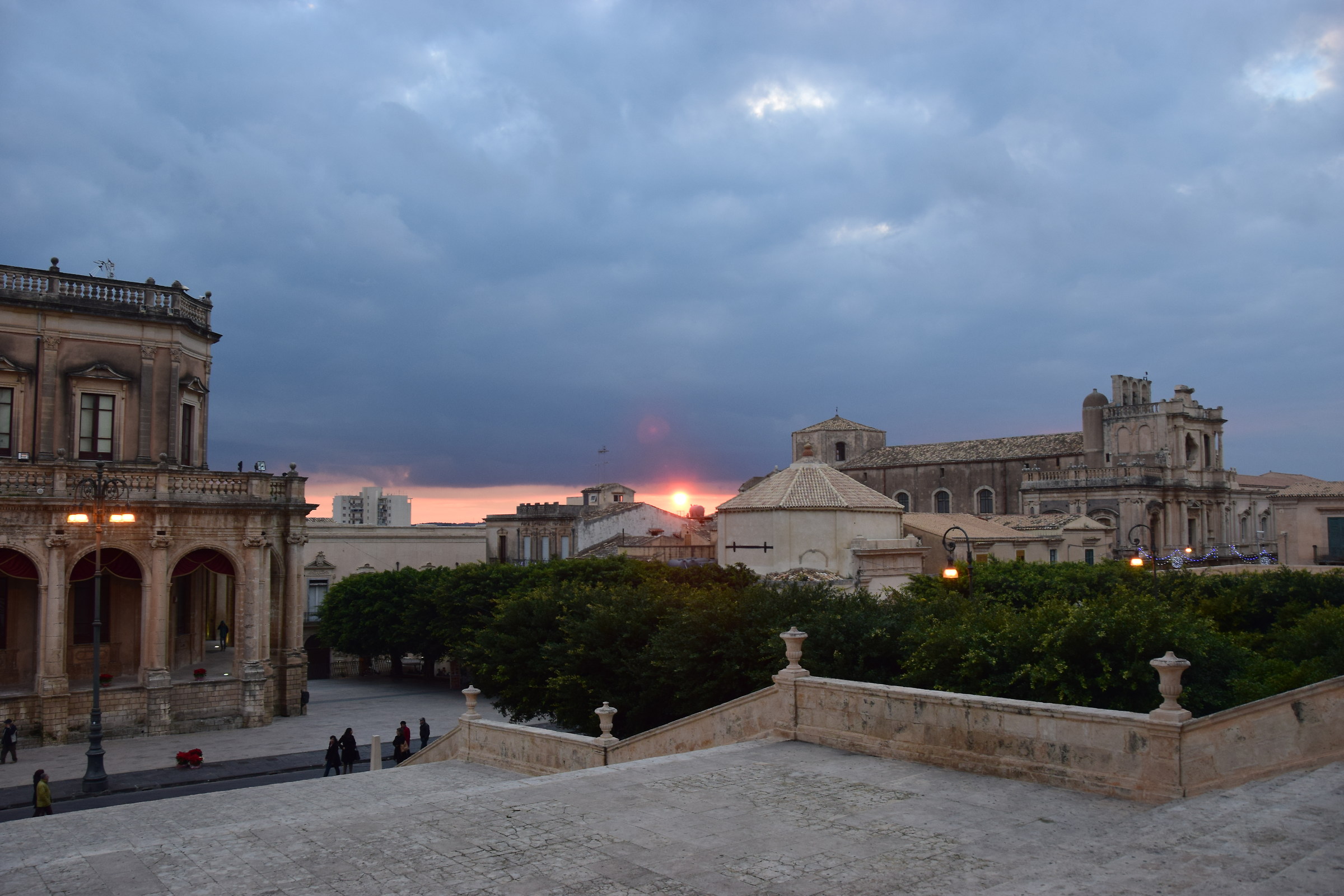 sunset in Noto