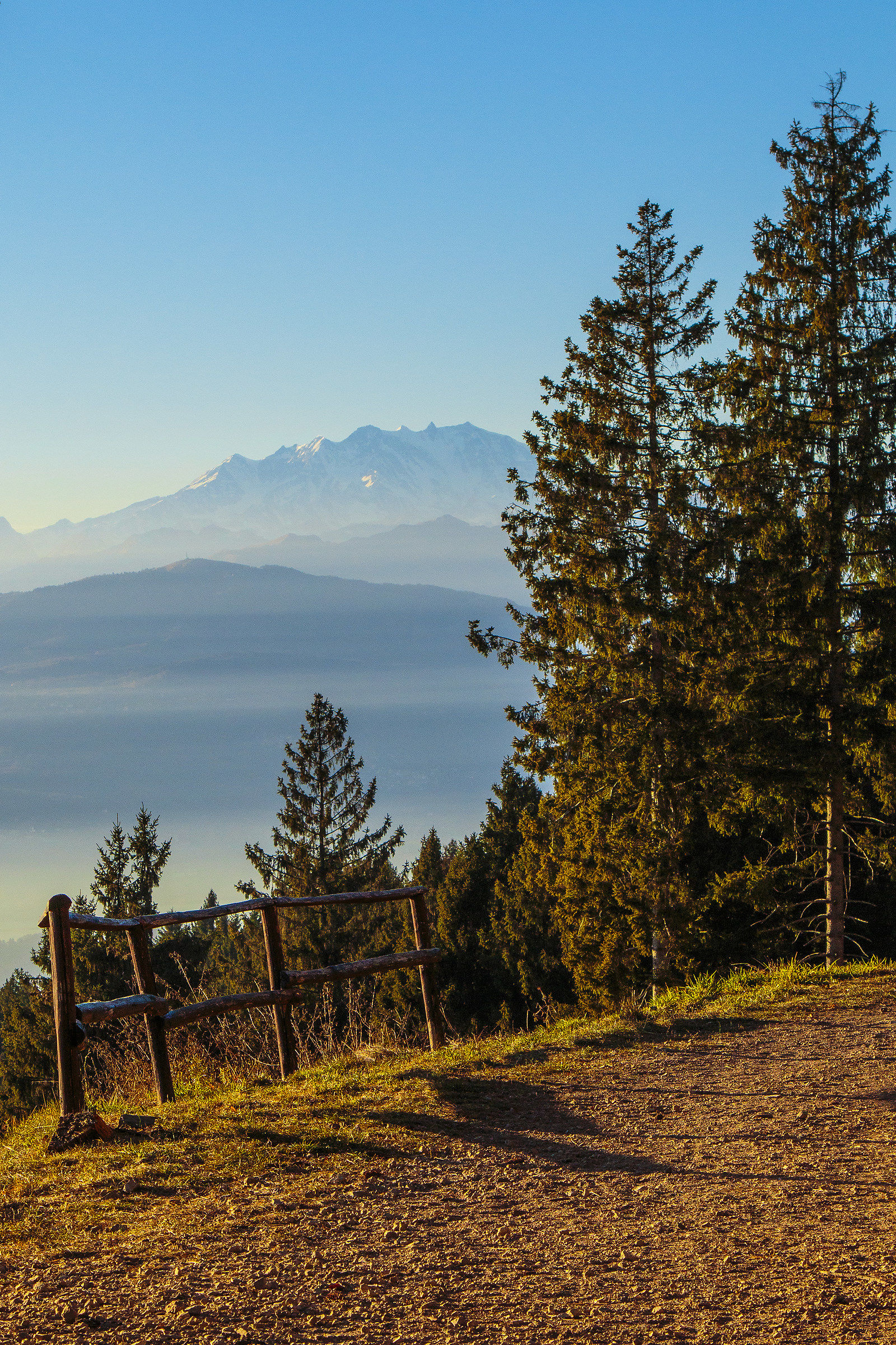 The Monte Rosa from the path that leads to the Fort of Orino